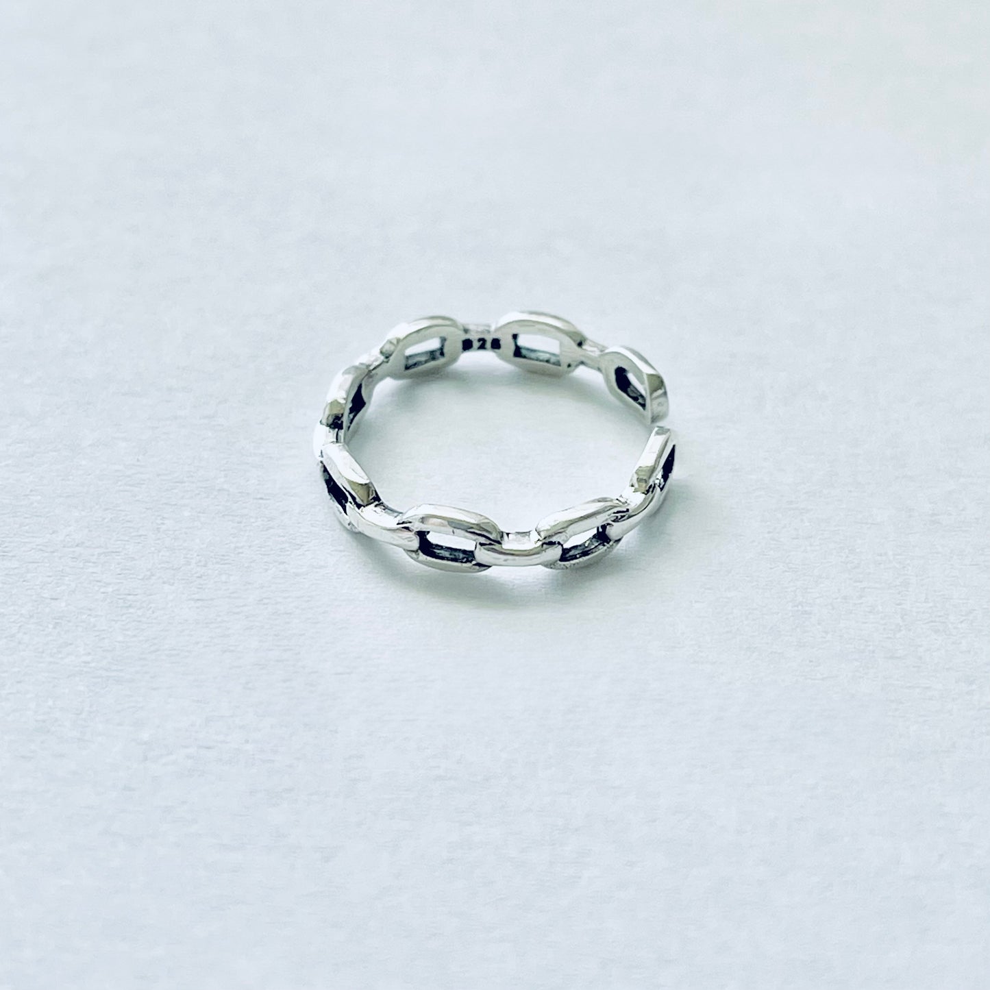 Sterling Silver Round Chain Link Toe Ring | Dainty Midi Pinky Silver Rings