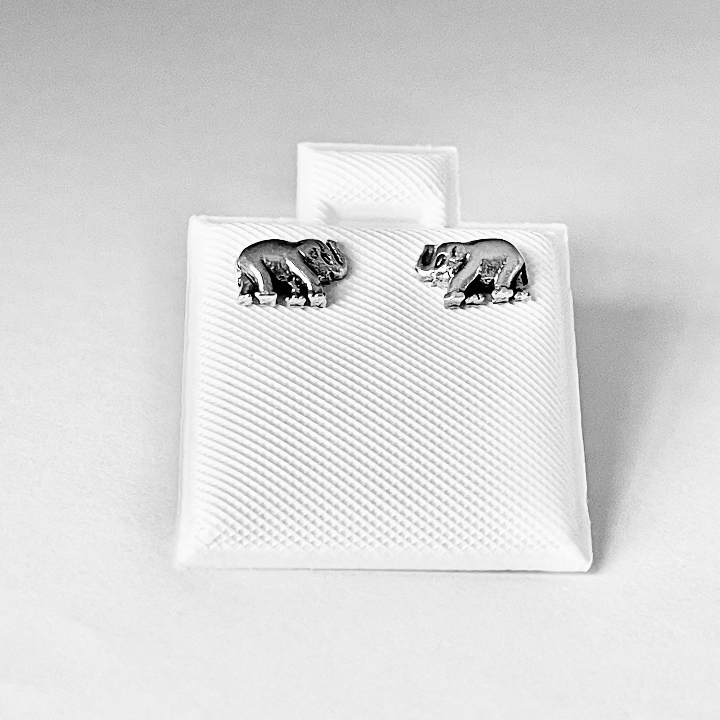 925 Sterling Silver Small Elephant Stud Earrings | Unisex Good Luck Animal Silver Earring