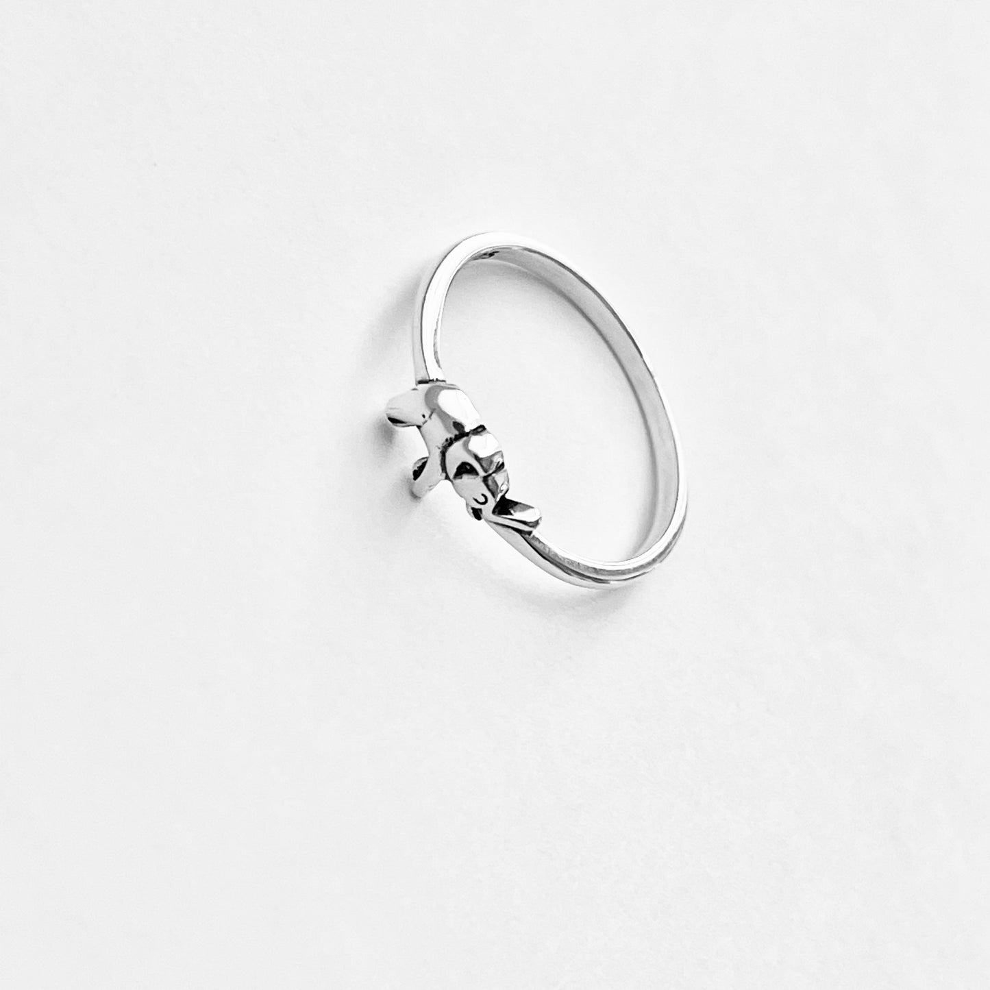 925 Sterling Silver Mini Elephant Ring | Dainty Good Luck Spirit Animal Silver Rings