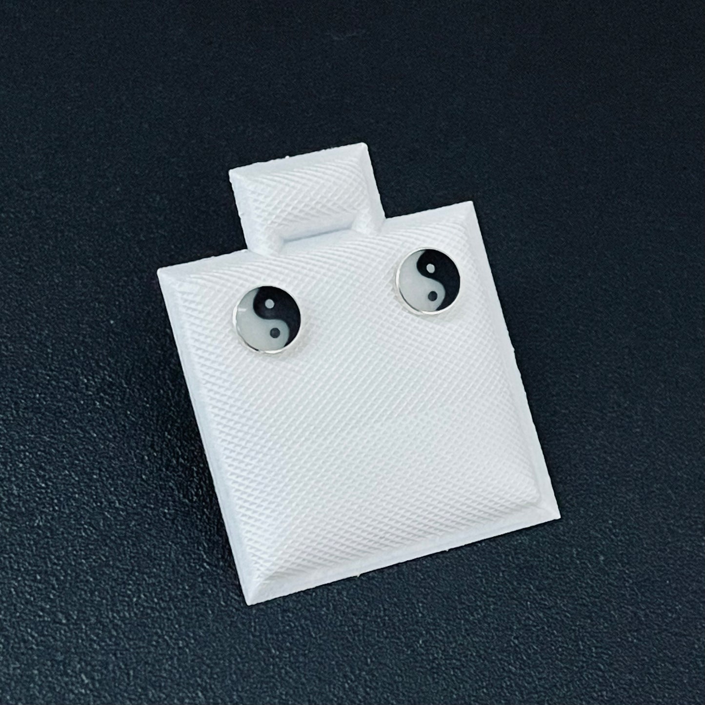 Sterling Silver Tiny Yin and Yang Earring, Minimalist Stud Earring, Yoga Silver Earrings