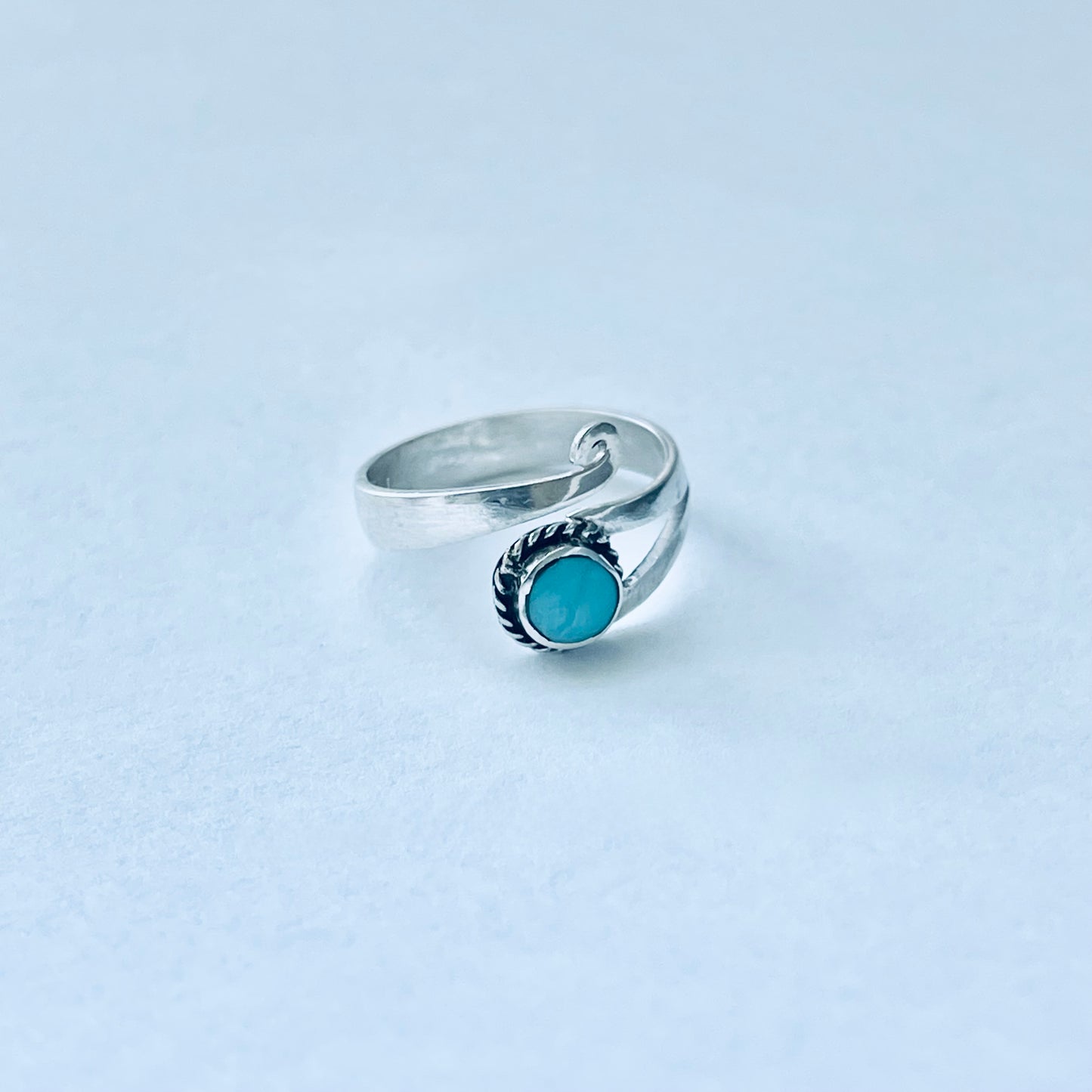 Sterling Silver Wraparound Genuine Turquoise Toe Ring – Boho Stone Silver Rings