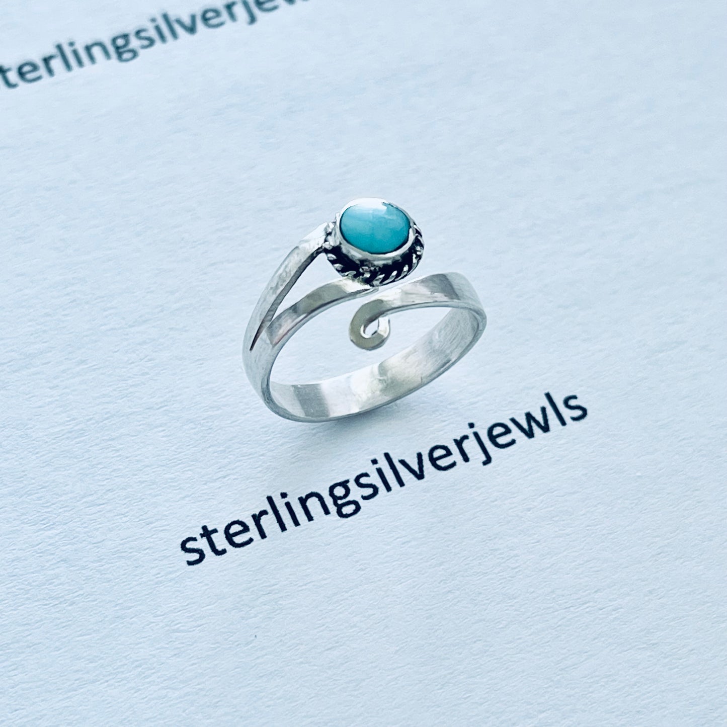 Genuine Turquoise Wraparound Toe Ring Sterling Silver, Boho Rings