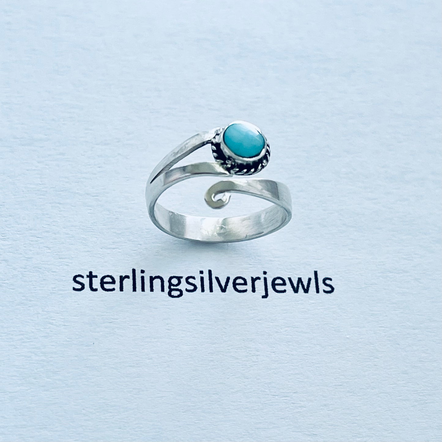 Genuine Turquoise Wraparound Toe Ring Sterling Silver, Boho Rings