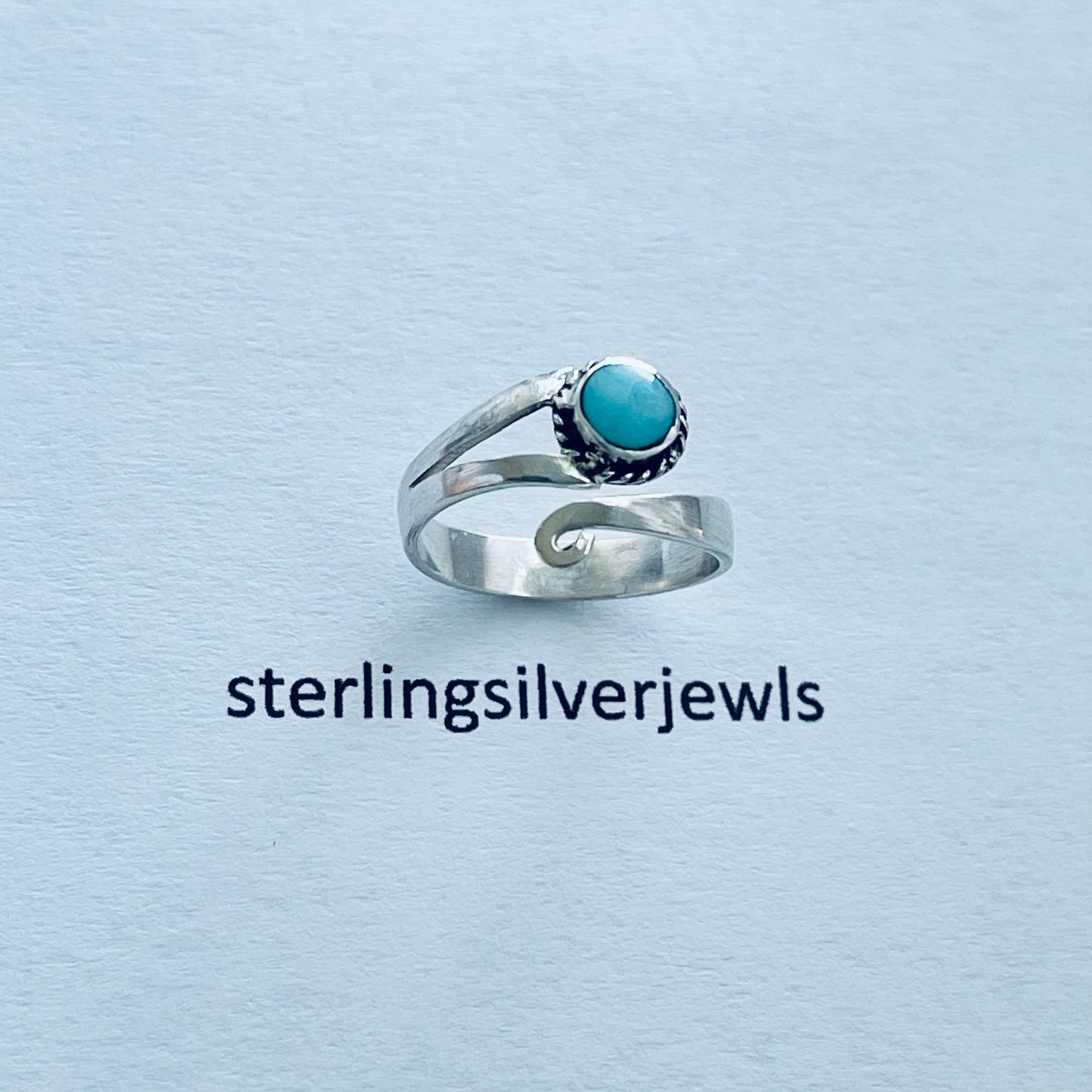 Genuine Turquoise Wraparound Toe Ring Sterling Silver, Boho Rings