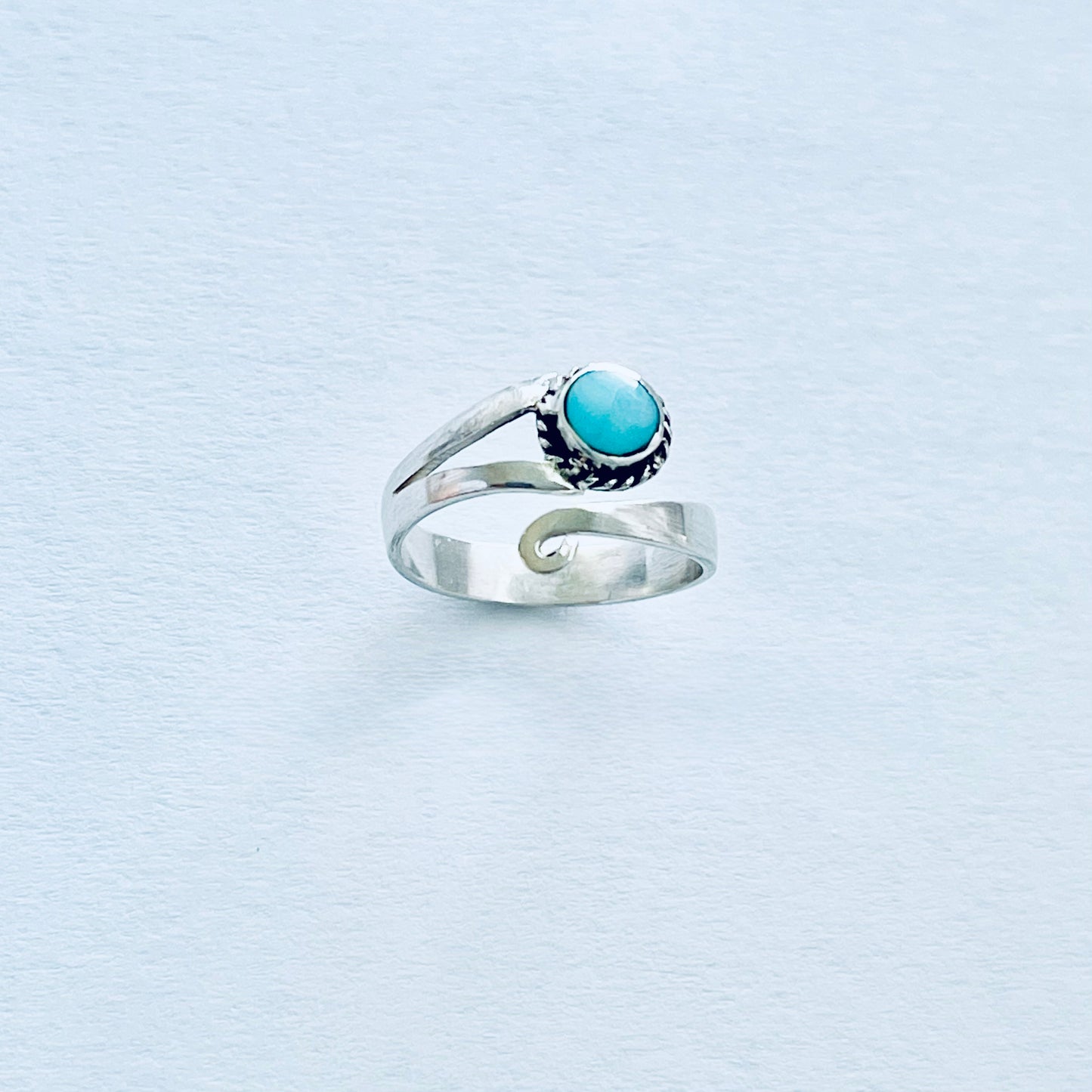 Sterling Silver Wraparound Genuine Turquoise Toe Ring – Boho Stone Silver Rings