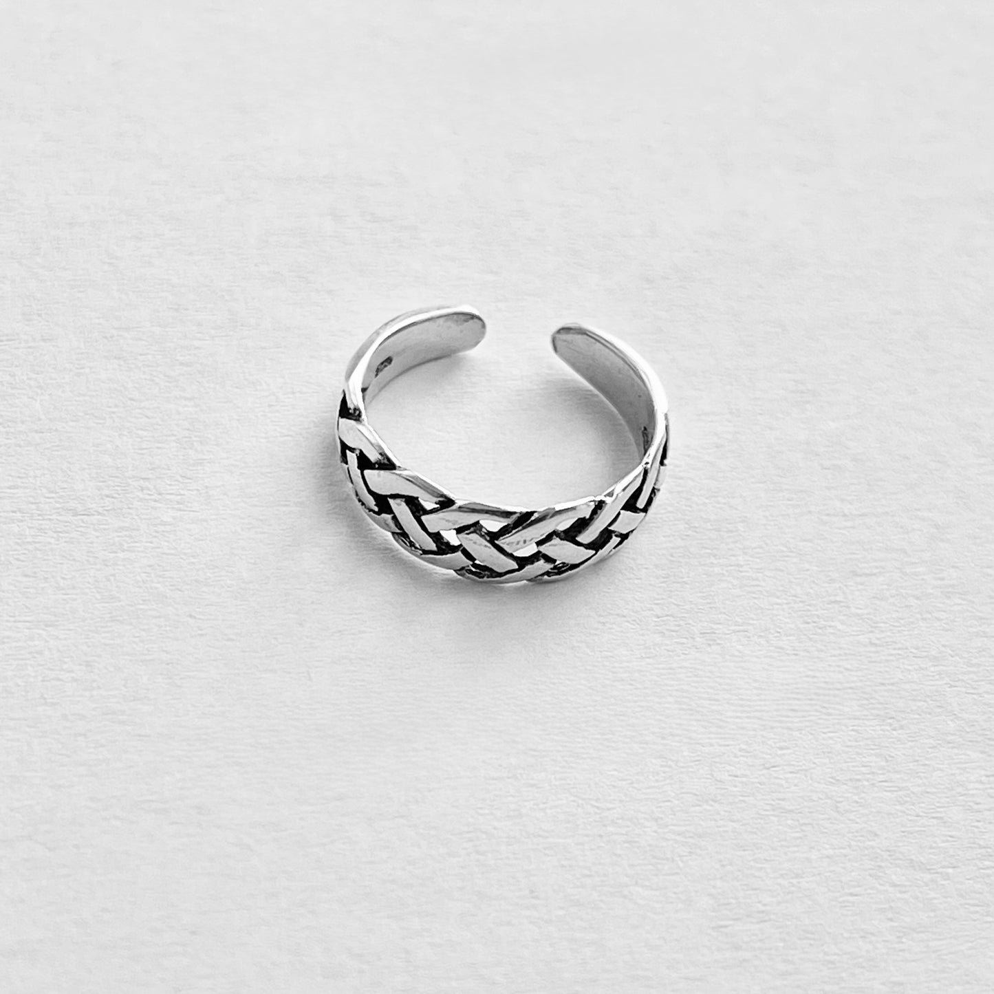 Sterling Silver Celtic Woven Braid Toe Ring | Midi Pinky Silver Band Rings