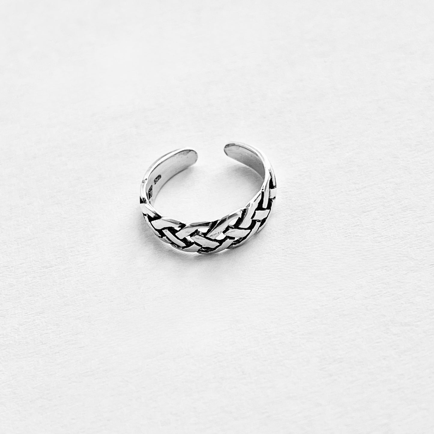 Sterling Silver Celtic Woven Braid Toe Ring | Midi Pinky Silver Band Rings