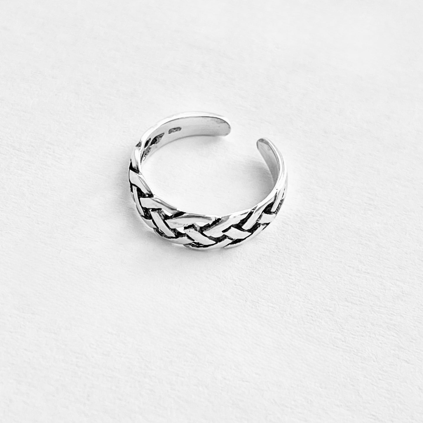 Sterling Silver Celtic Woven Braid Toe Ring | Midi Pinky Silver Band Rings