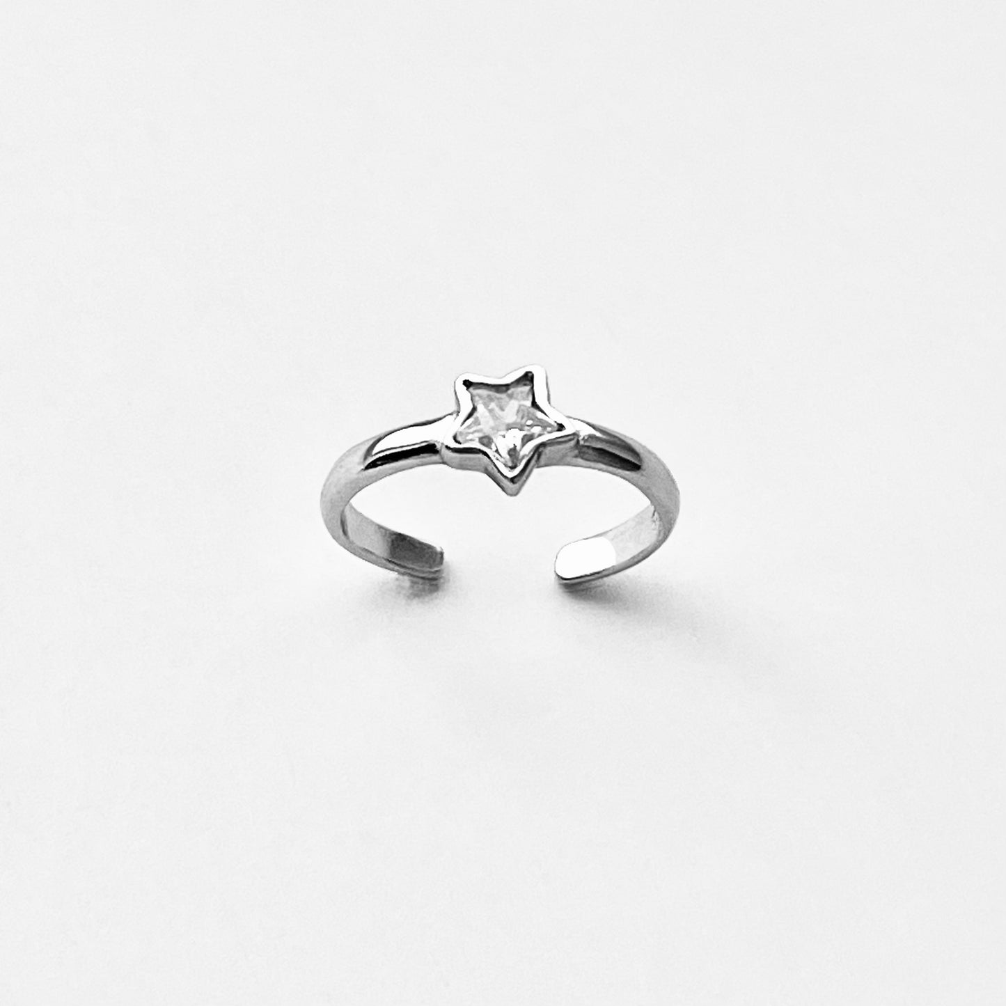Sterling Silver Dainty CZ Star Toe Ring, Celestial Jewelry, Midi Rings