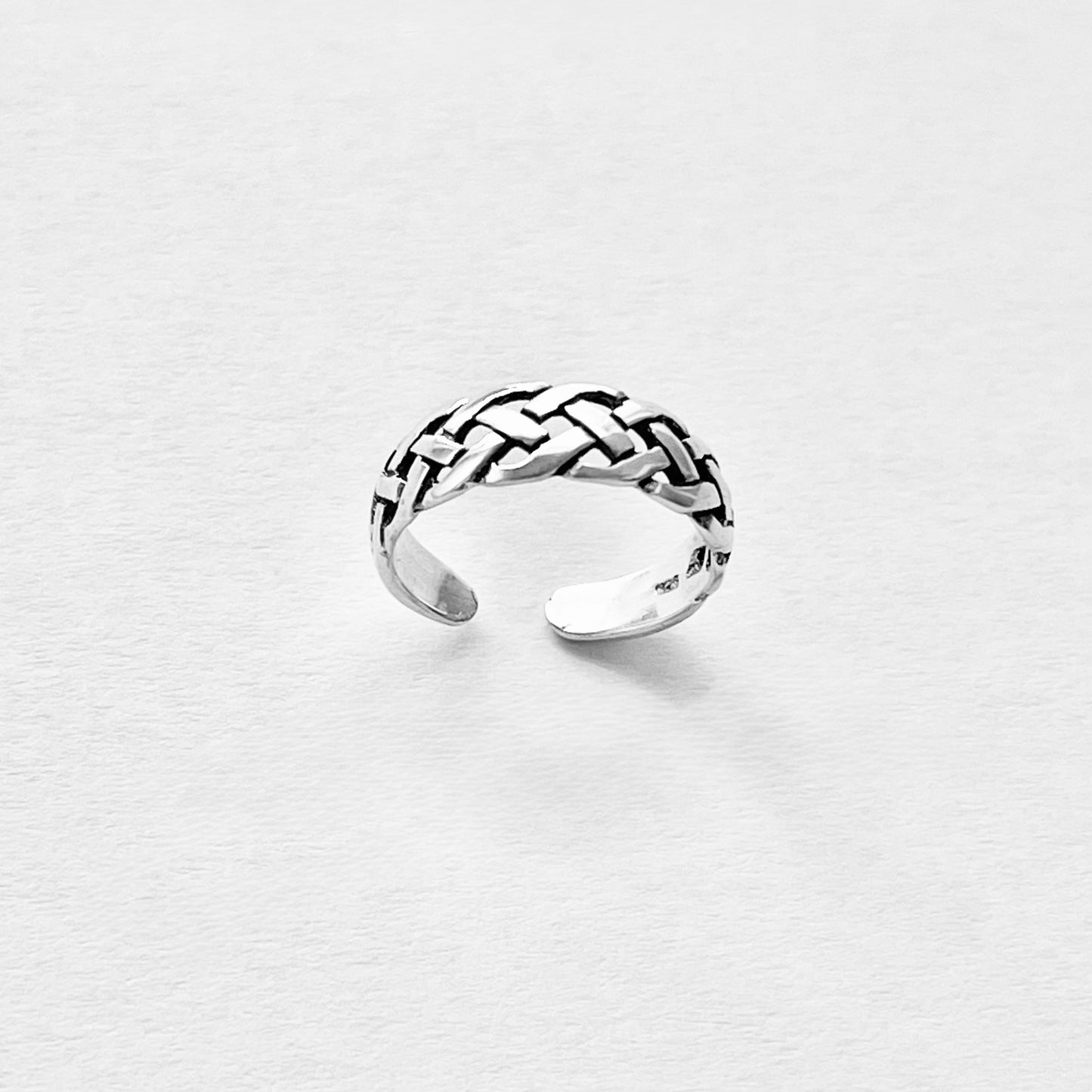 Sterling Silver Celtic Woven Braid Toe Ring | Midi Pinky Silver Band Rings