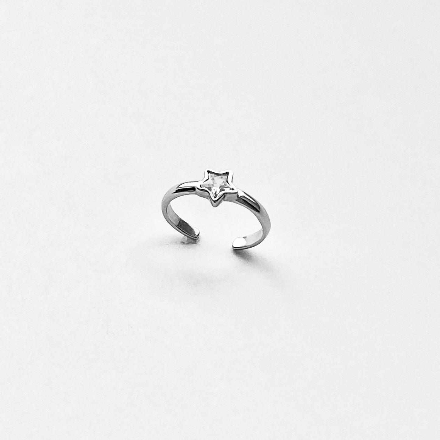 Sterling Silver Dainty CZ Star Toe Ring, Celestial Jewelry, Midi Rings
