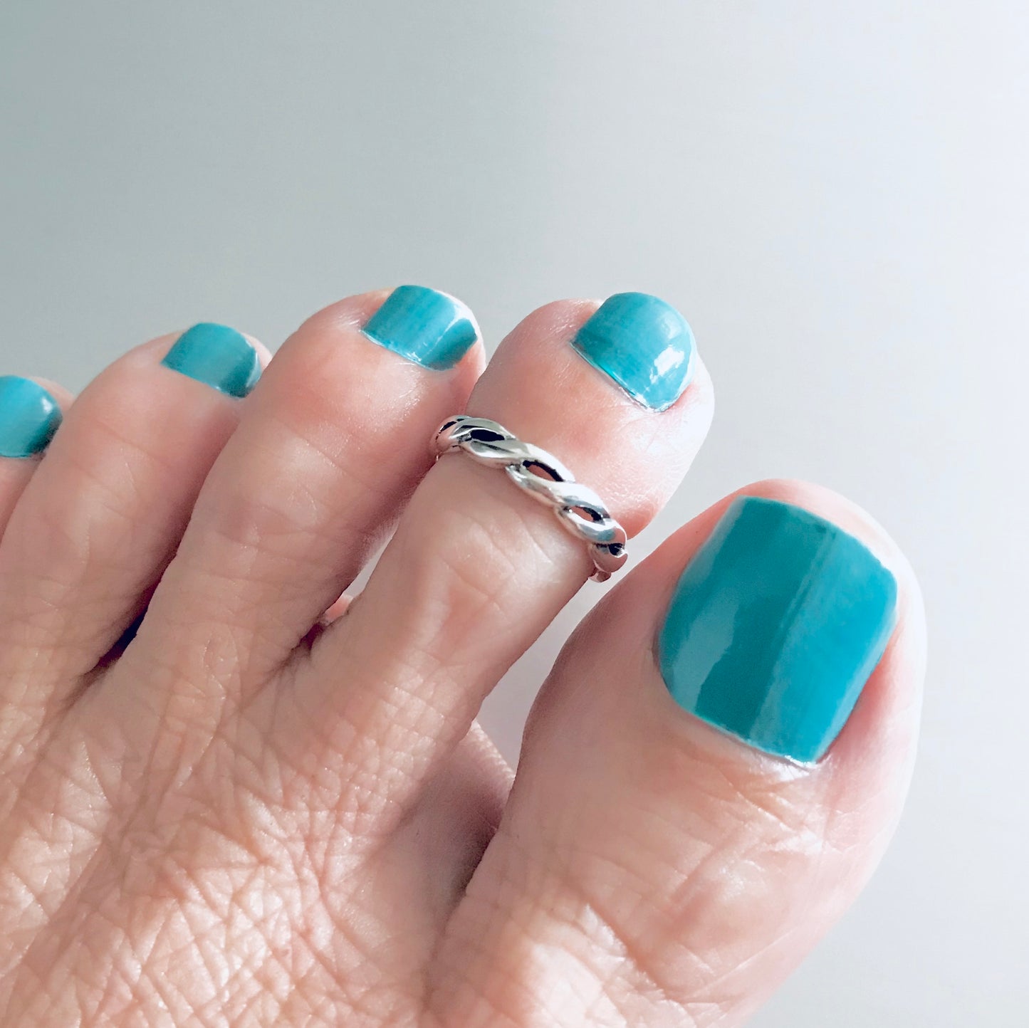 925 Sterling Silver Twisted Braid Toe Ring | Dainty Infinity Rope Silver Rings