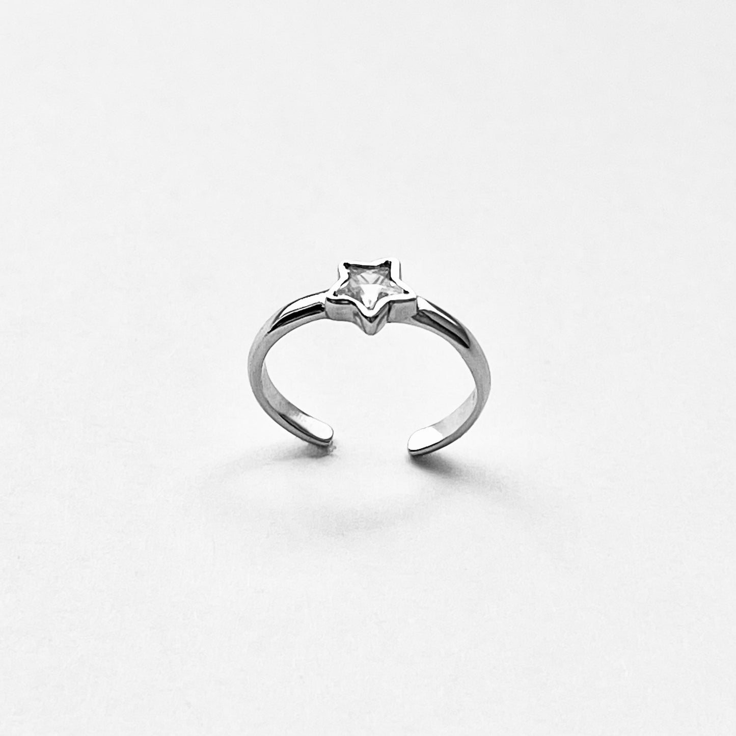 Sterling Silver Dainty CZ Star Toe Ring, Celestial Jewelry, Midi Rings