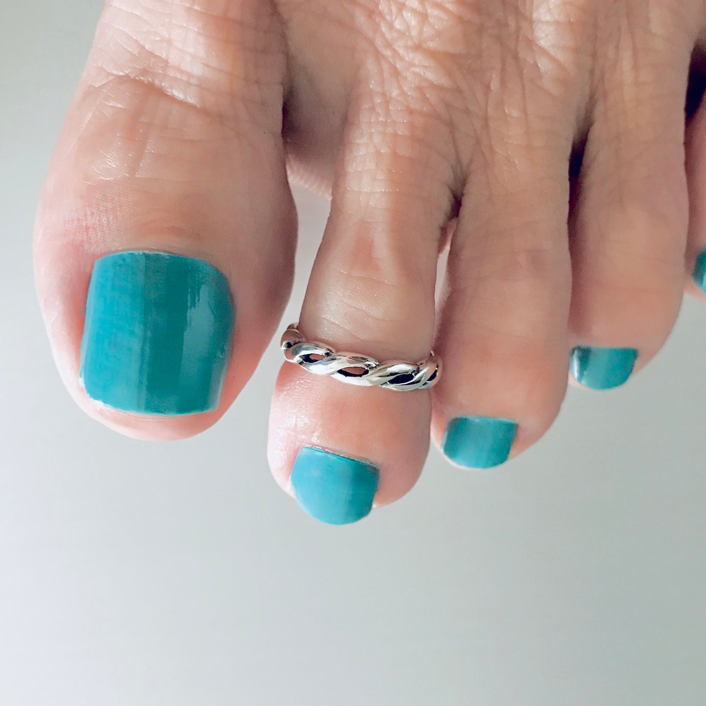 925 Sterling Silver Twisted Braid Toe Ring | Dainty Infinity Rope Silver Rings