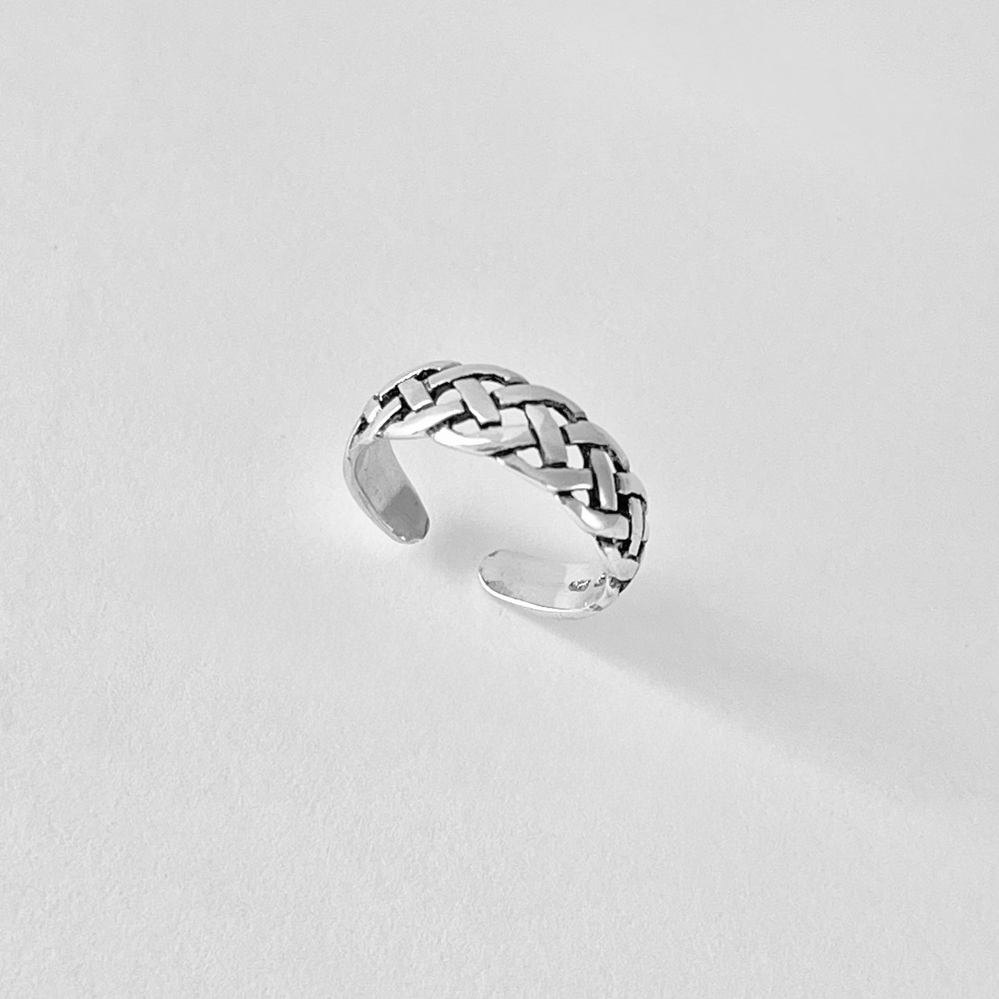 Sterling Silver Celtic Woven Braid Toe Ring | Midi Pinky Silver Band Rings