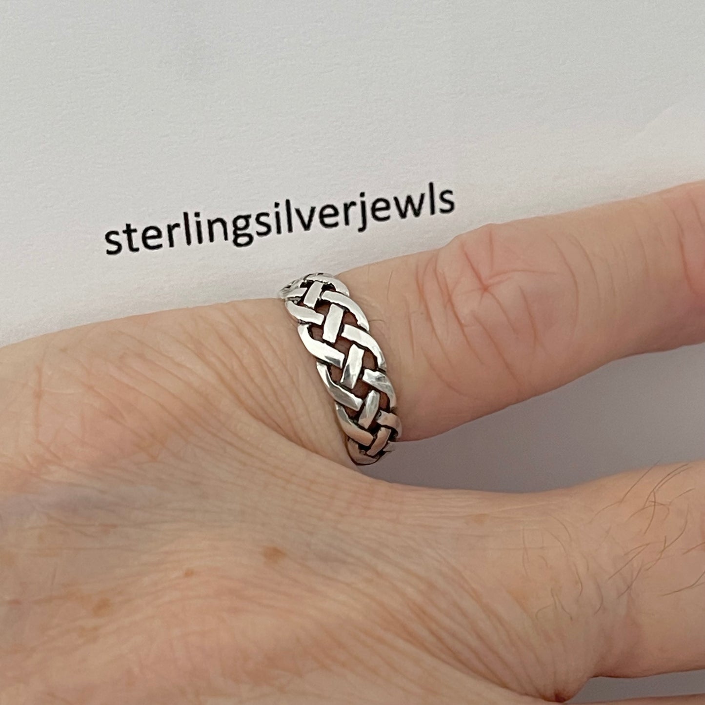 Sterling Silver Weave Toe Ring, Braid Silver Ring, Silver Band