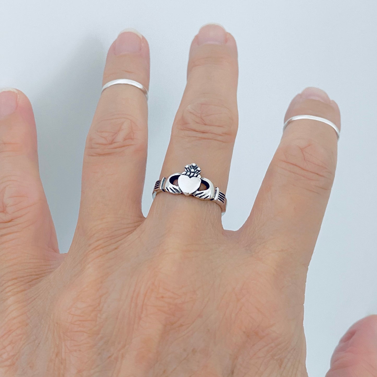 925 Sterling Silver Irish Claddagh Ring | Heart Crown Friendship Loyalty Rings