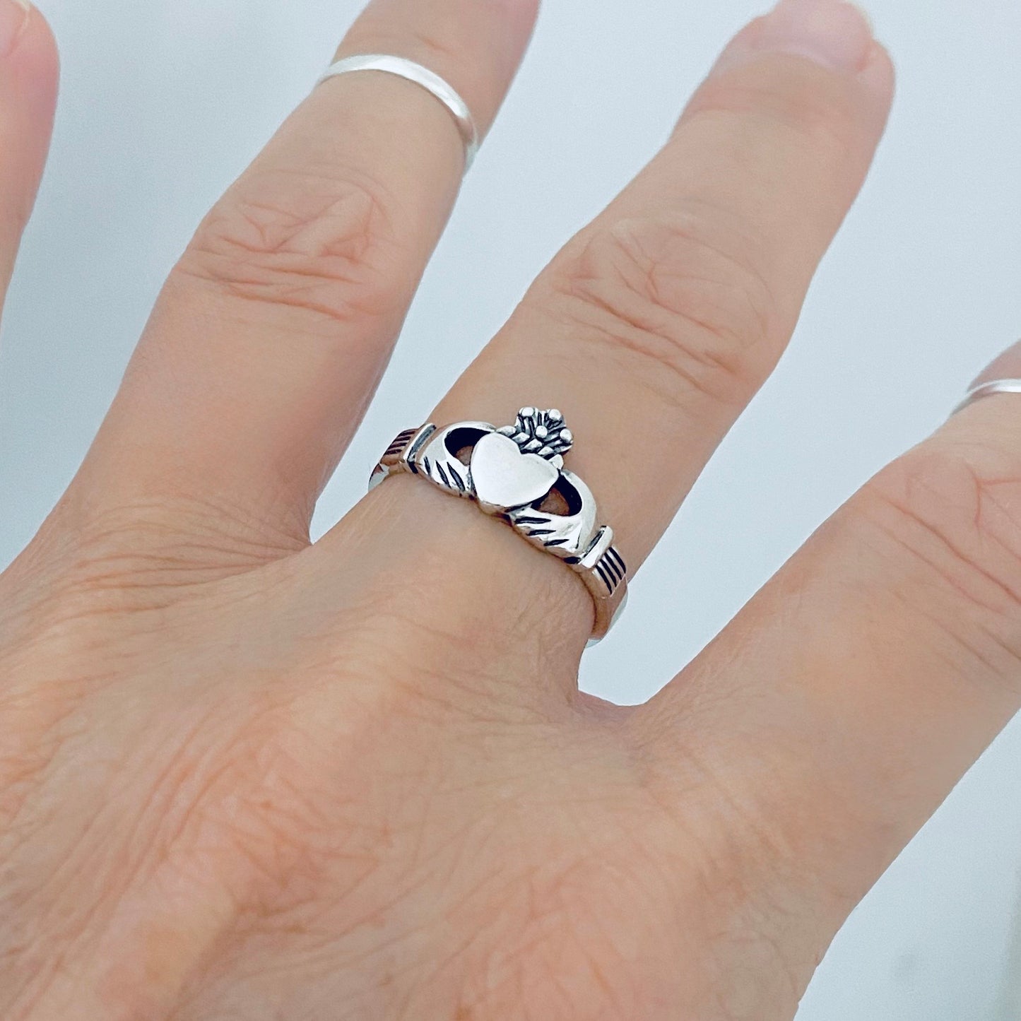 925 Sterling Silver Irish Claddagh Ring | Heart Crown Friendship Loyalty Rings