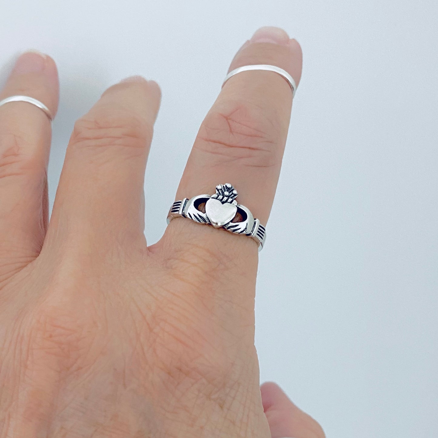 925 Sterling Silver Irish Claddagh Ring | Heart Crown Friendship Loyalty Rings