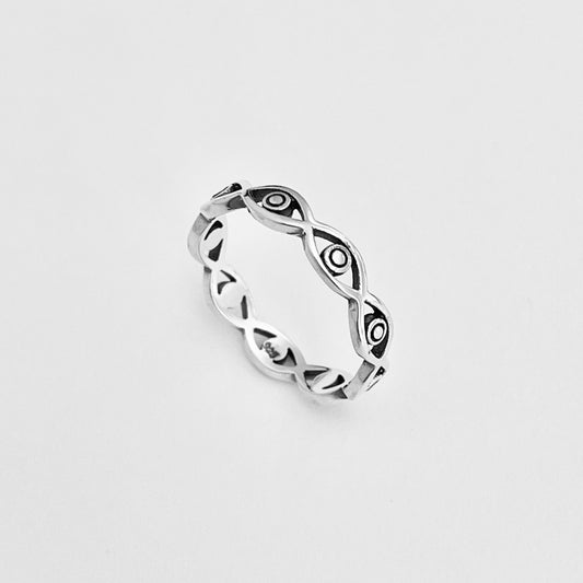 925 Sterling Silver All Seeing Eye Ring – Stackable Evil Eye Silver Ring, Protector Jewelry for Women