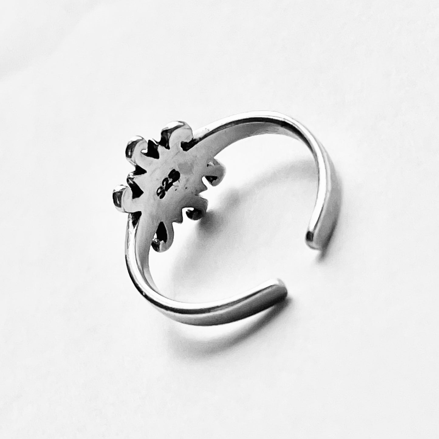 925 Sterling Silver Sun Face Toe Ring | Celestial & Sunshine Silver Ring