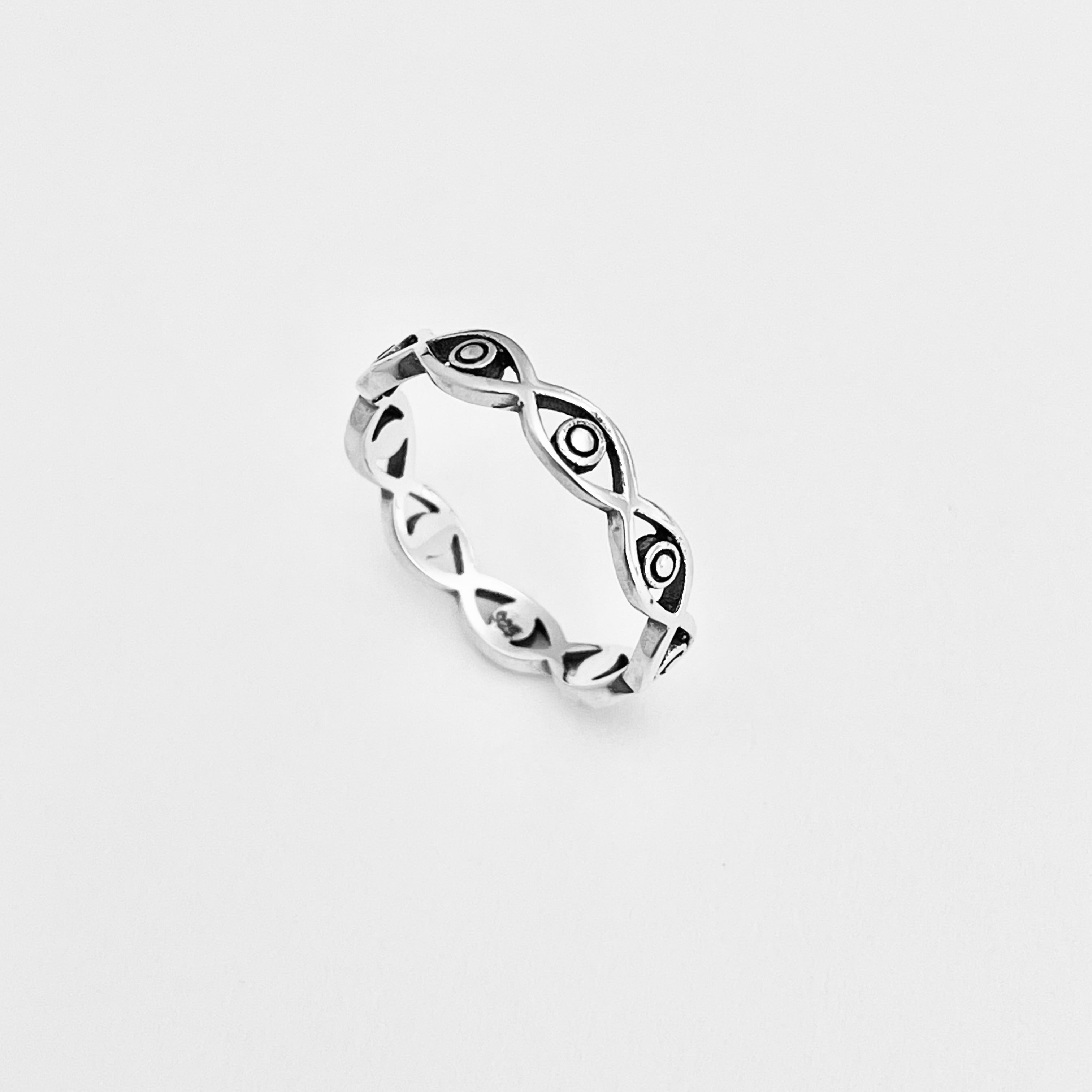 925 Sterling Silver All Seeing Eye Ring | Evil Eye Stackable Protector ...