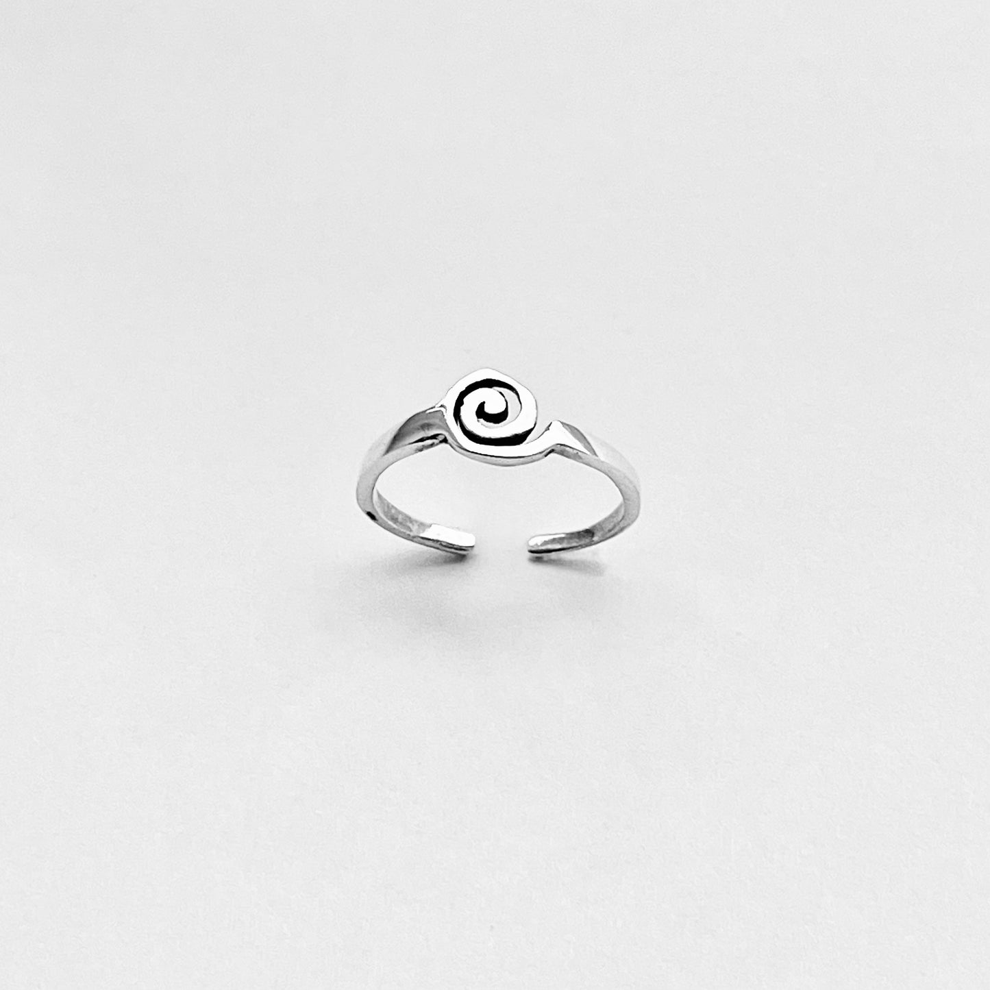 925 Sterling Silver Dainty Spiral Toe Ring | Swirl Midi Pinky Silver Rings