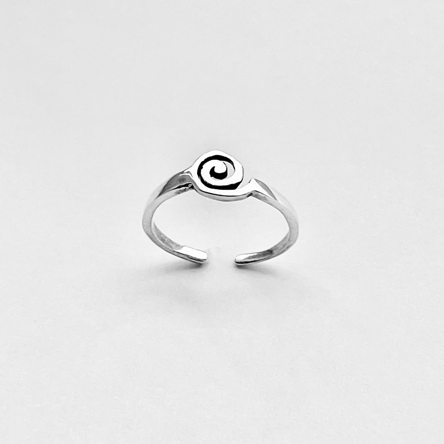 925 Sterling Silver Dainty Spiral Toe Ring | Swirl Midi Pinky Silver Rings