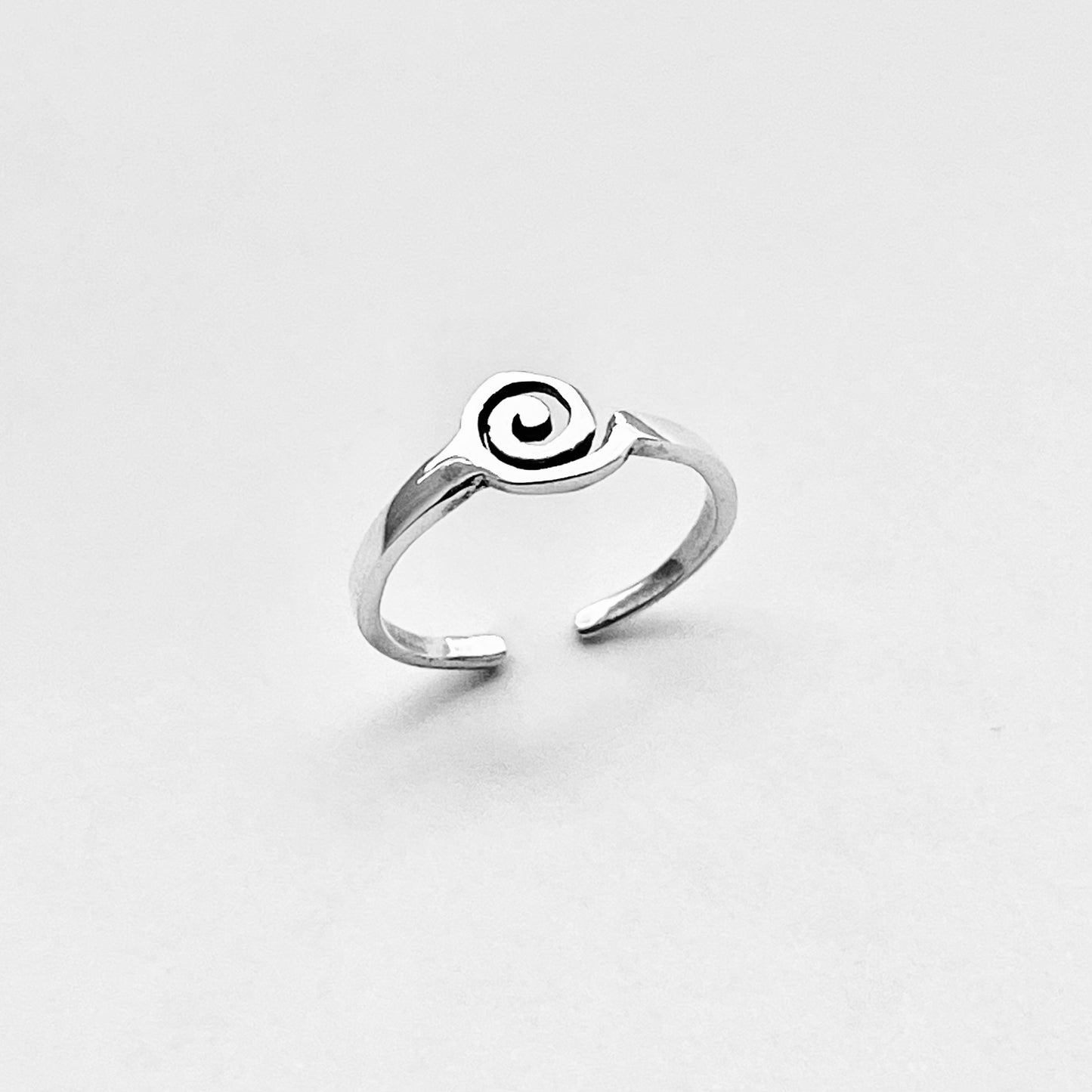 925 Sterling Silver Dainty Spiral Toe Ring | Swirl Midi Pinky Silver Rings