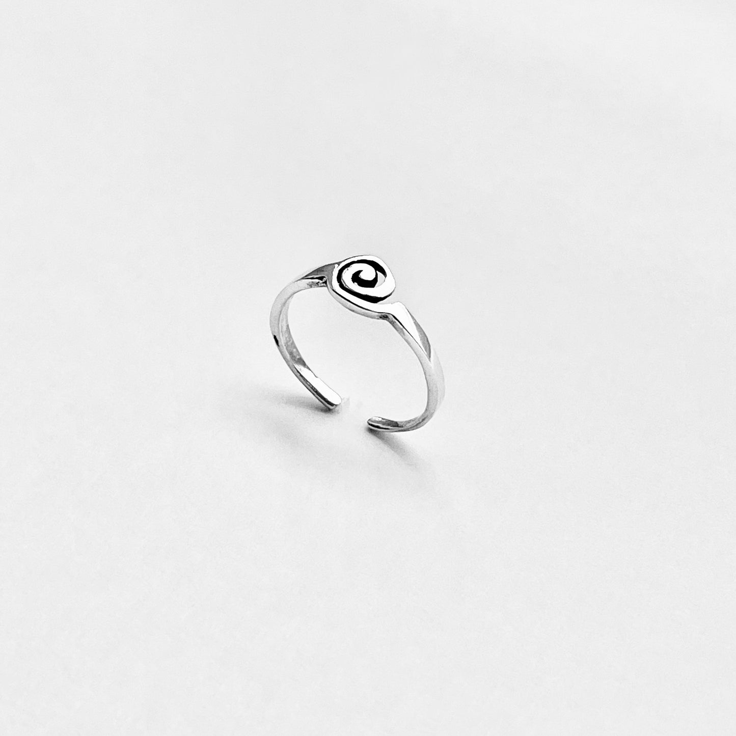 925 Sterling Silver Dainty Spiral Toe Ring | Swirl Midi Pinky Silver Rings