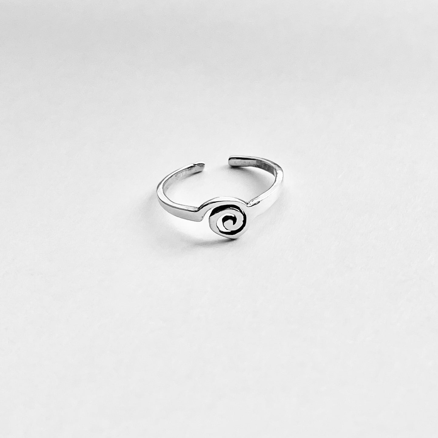 925 Sterling Silver Dainty Spiral Toe Ring | Swirl Midi Pinky Silver Rings