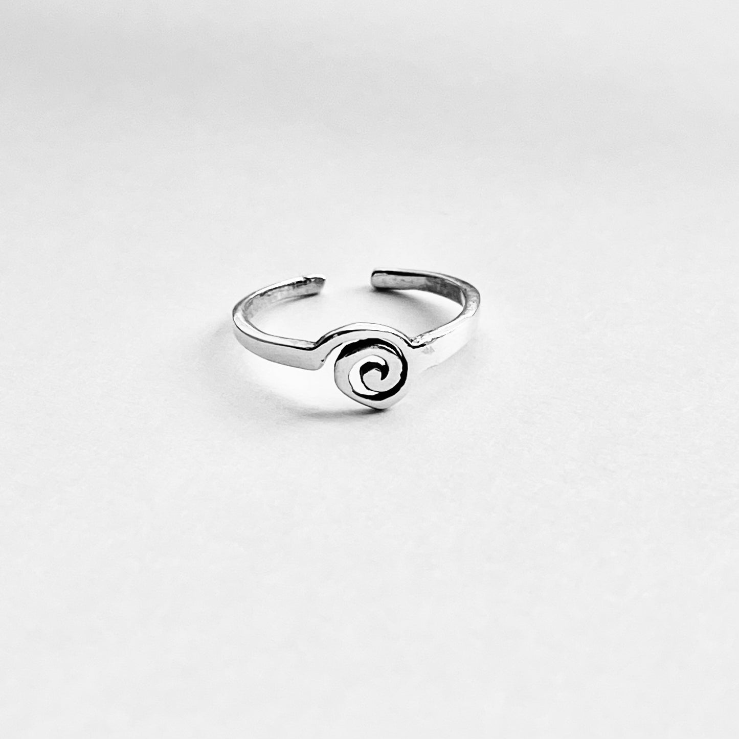 925 Sterling Silver Dainty Spiral Toe Ring | Swirl Midi Pinky Silver Rings