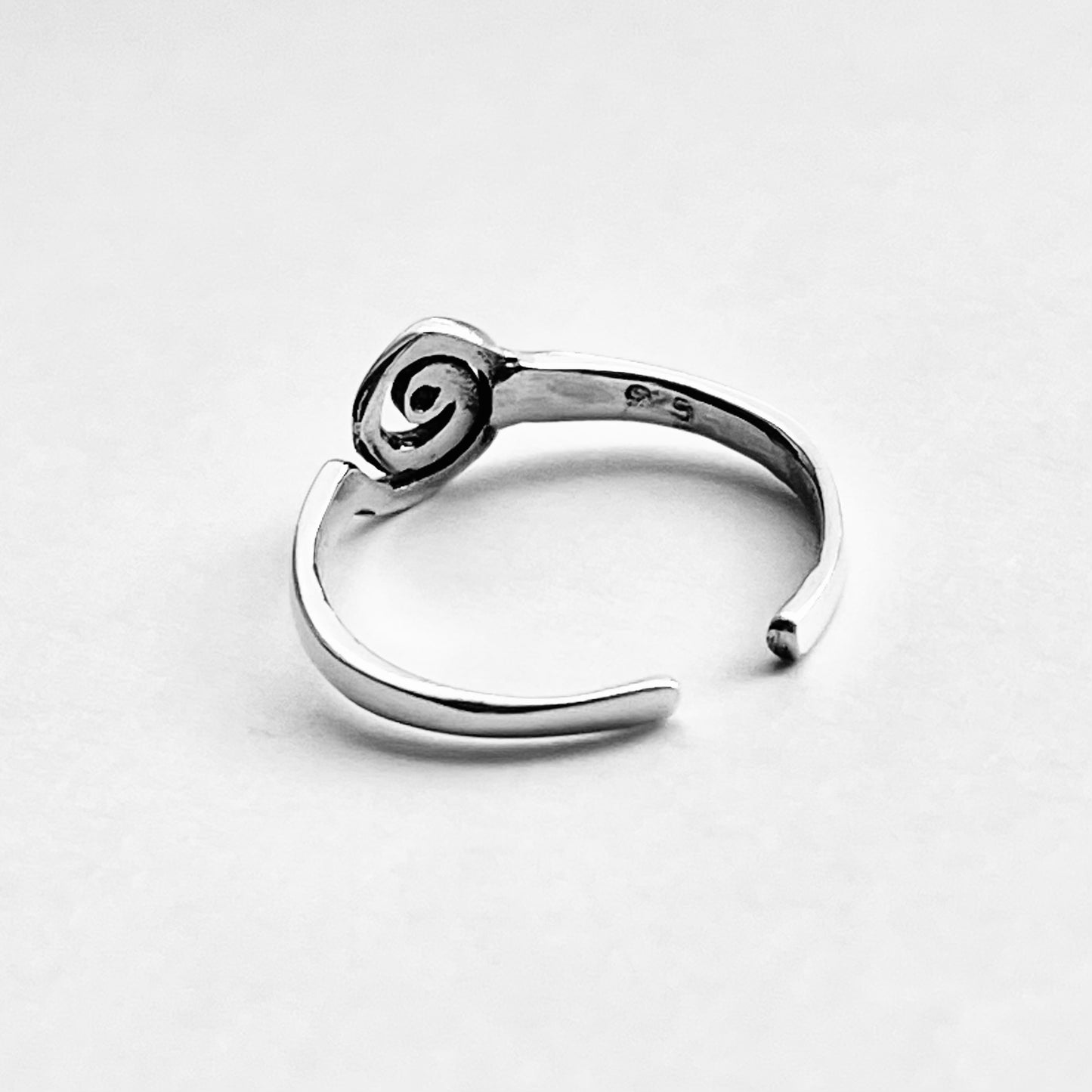 925 Sterling Silver Dainty Spiral Toe Ring | Swirl Midi Pinky Silver Rings