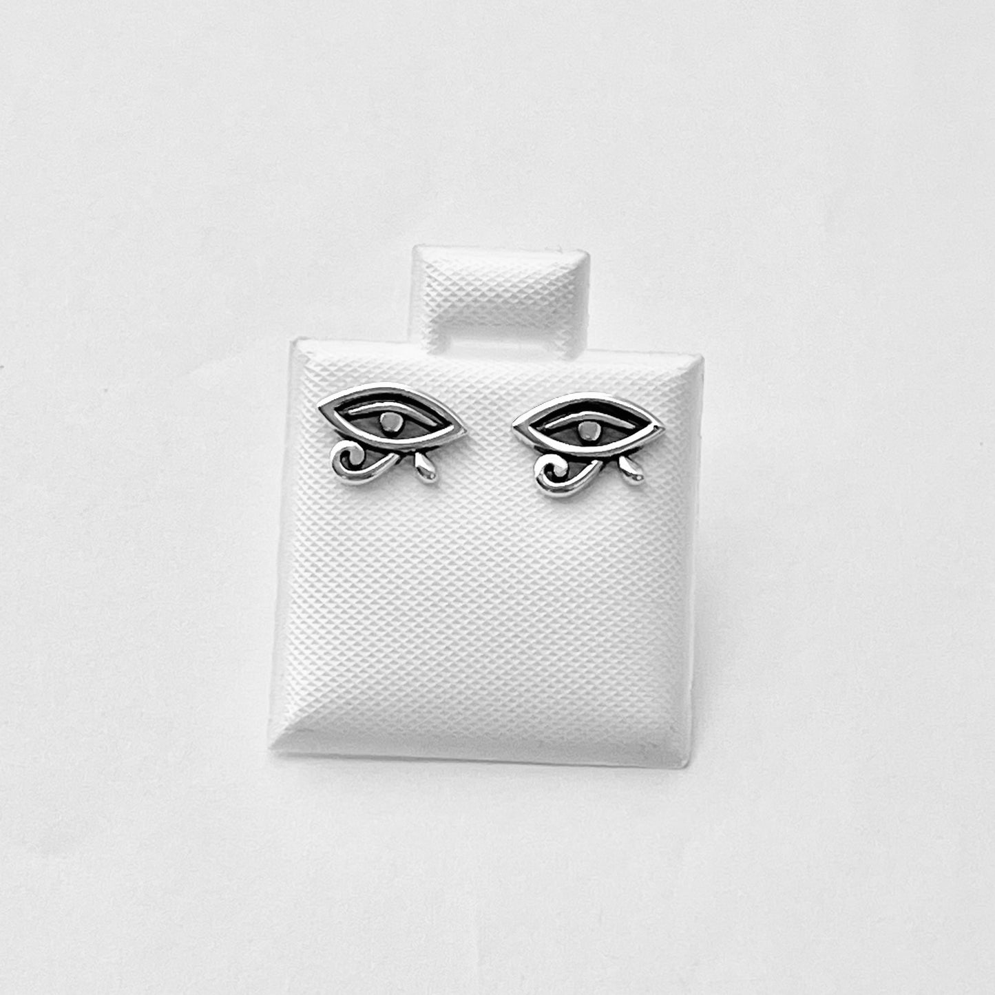 Sterling Silver Little Eye of Horus Stud Earring, Protector Earrings, Ra Eye Silver Earring