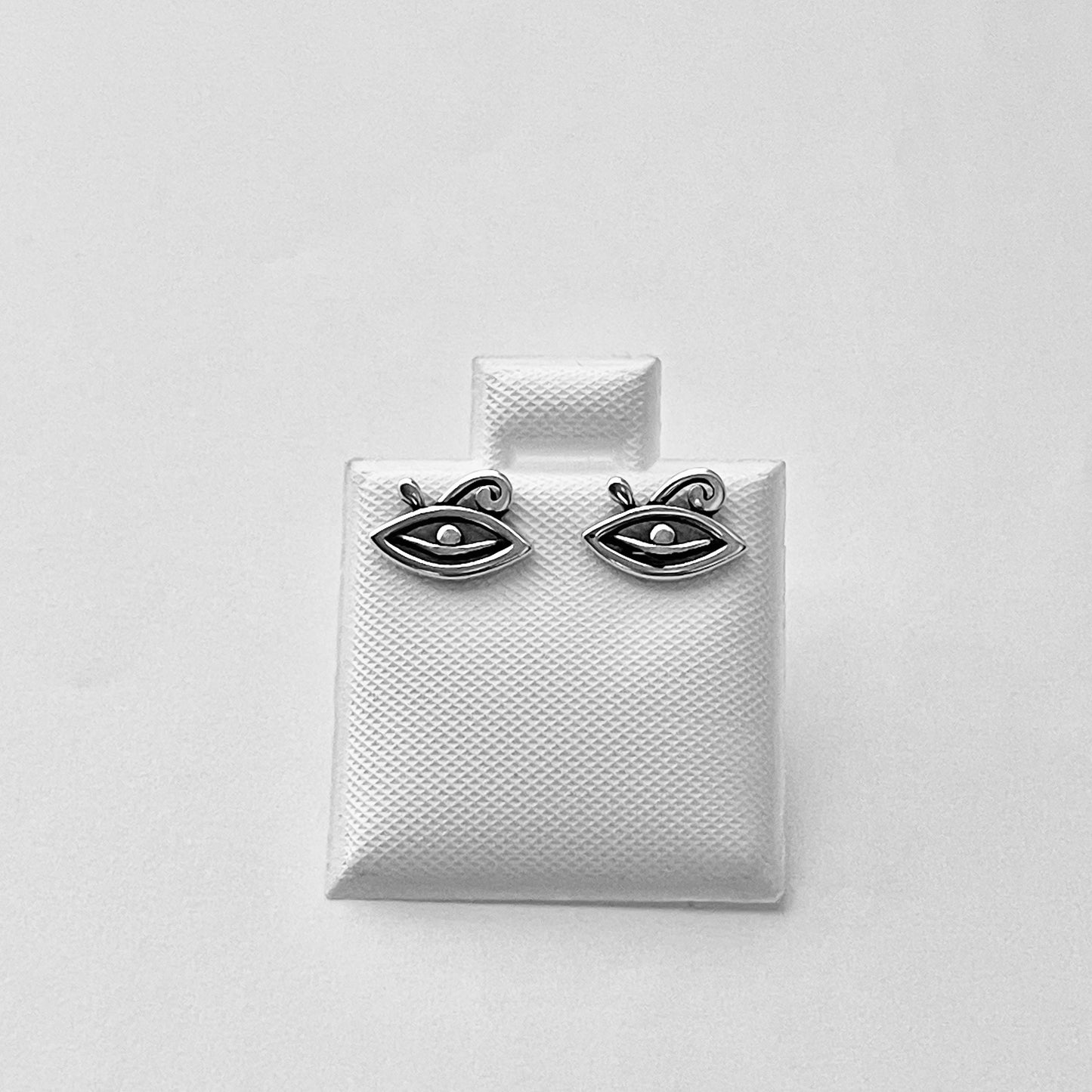 Sterling Silver Little Eye of Horus Stud Earring, Protector Earrings, Ra Eye Silver Earring