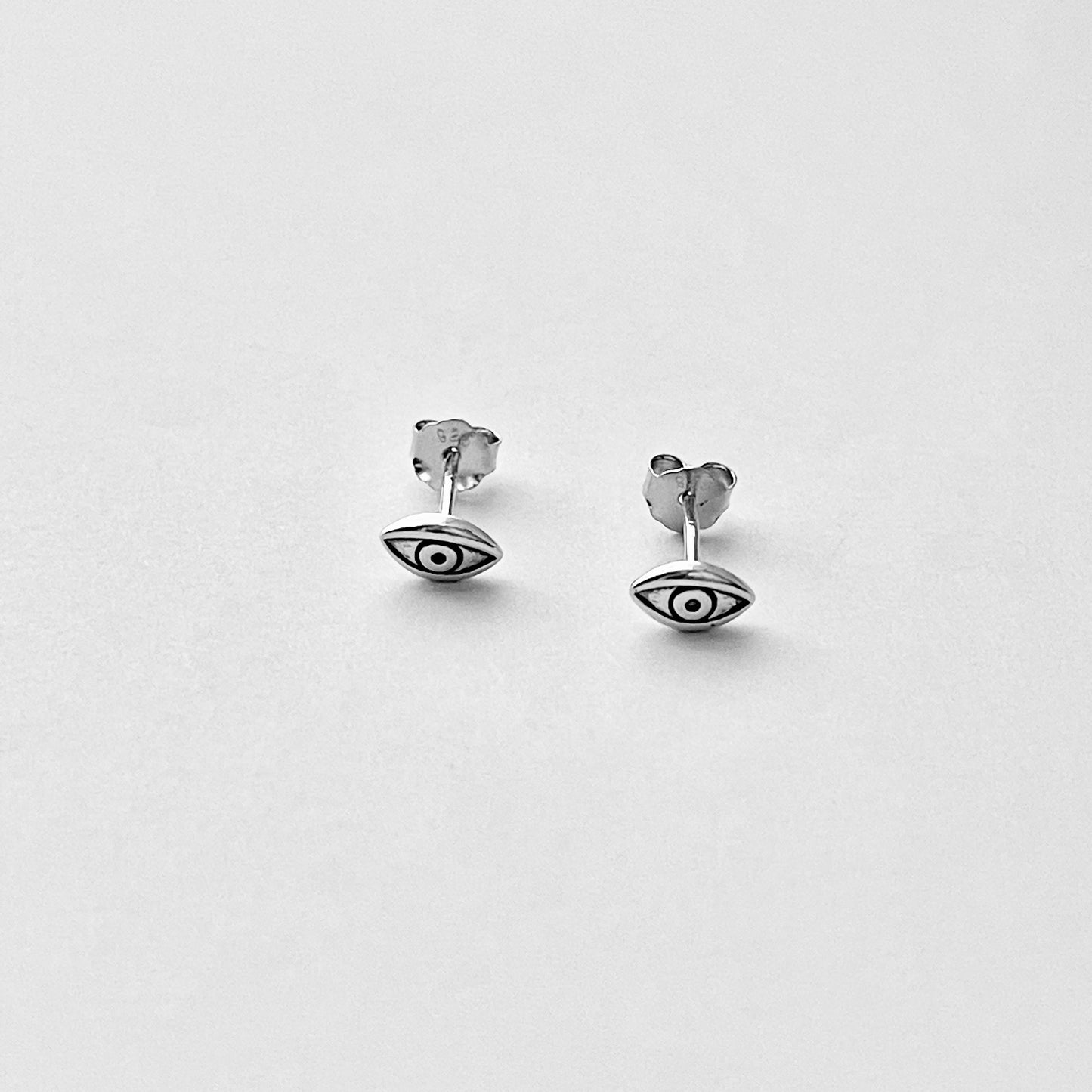 Sterling Silver Little Evil Eye Stud Earring, Protection Jewelry, All Seeing Eye Earrings