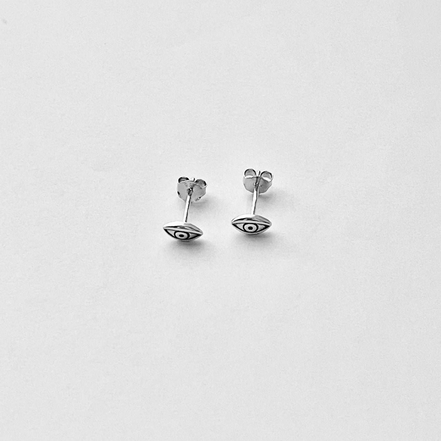 Sterling Silver Little Evil Eye Stud Earring, Protection Jewelry, All Seeing Eye Earrings
