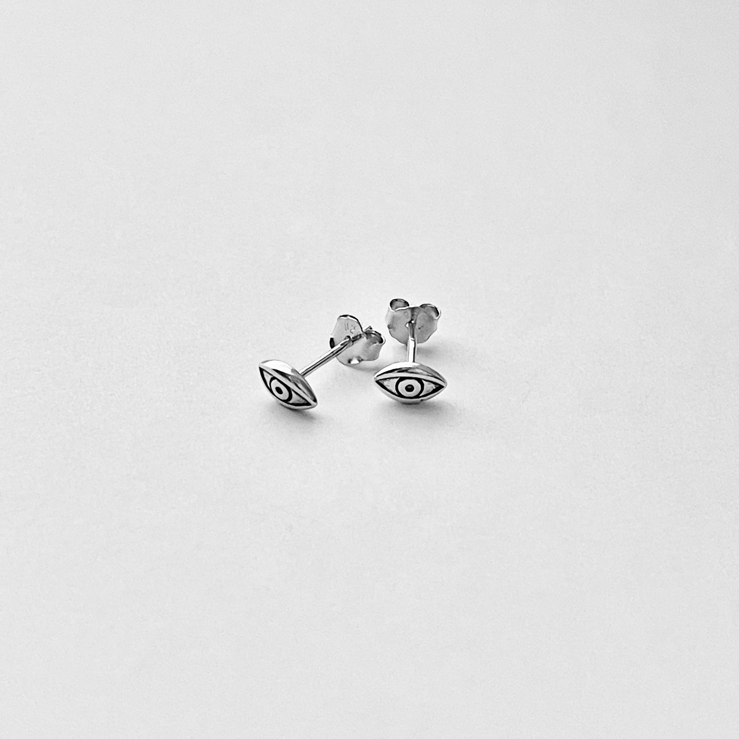 Sterling Silver Little Evil Eye Stud Earring, Protection Jewelry, All Seeing Eye Earrings