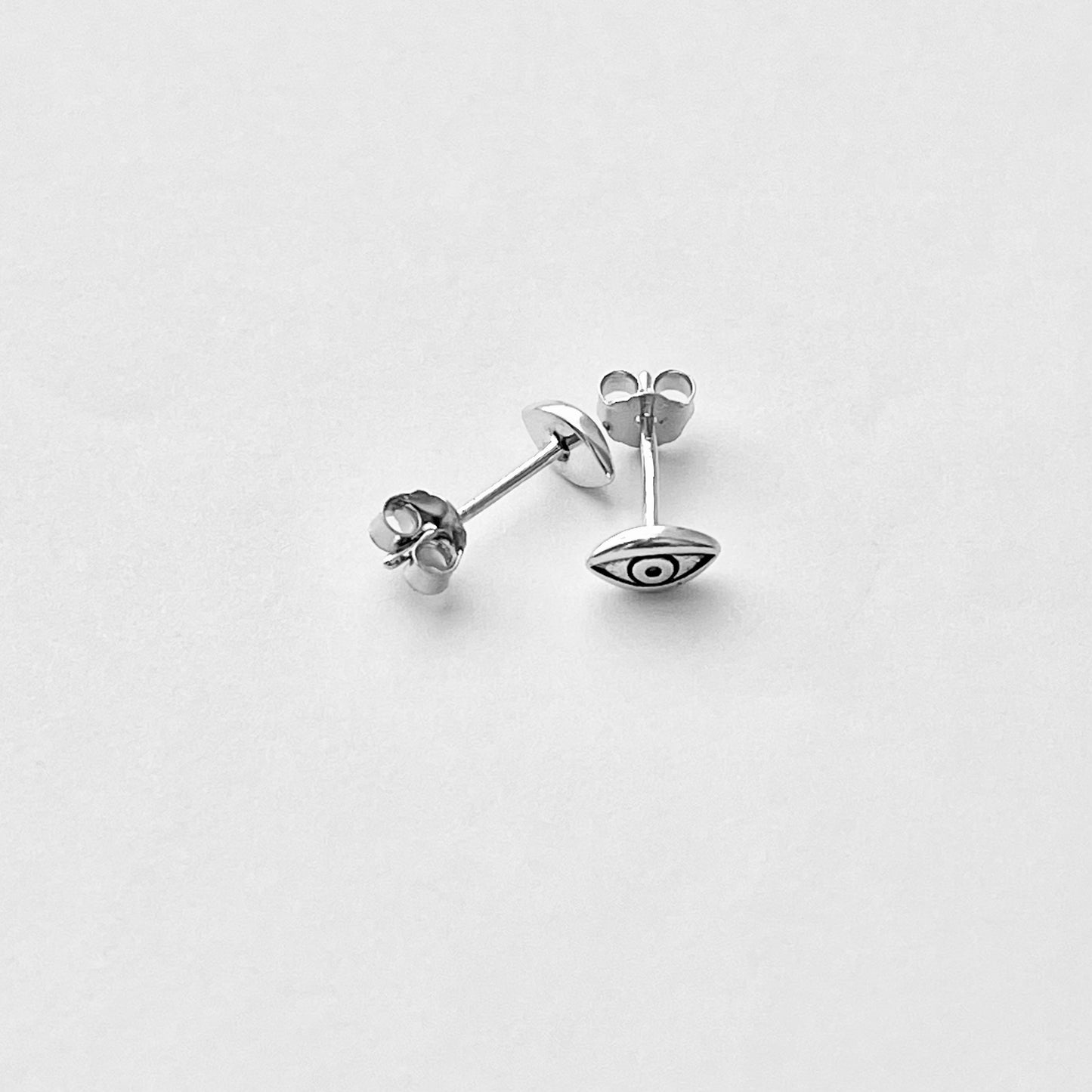 Sterling Silver Little Evil Eye Stud Earring, Protection Jewelry, All Seeing Eye Earrings