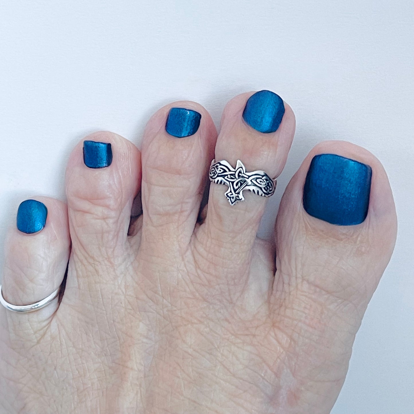 925 Sterling Silver Celtic Eagle Toe Ring | Spirit Birds & Trinity Knot Jewelry