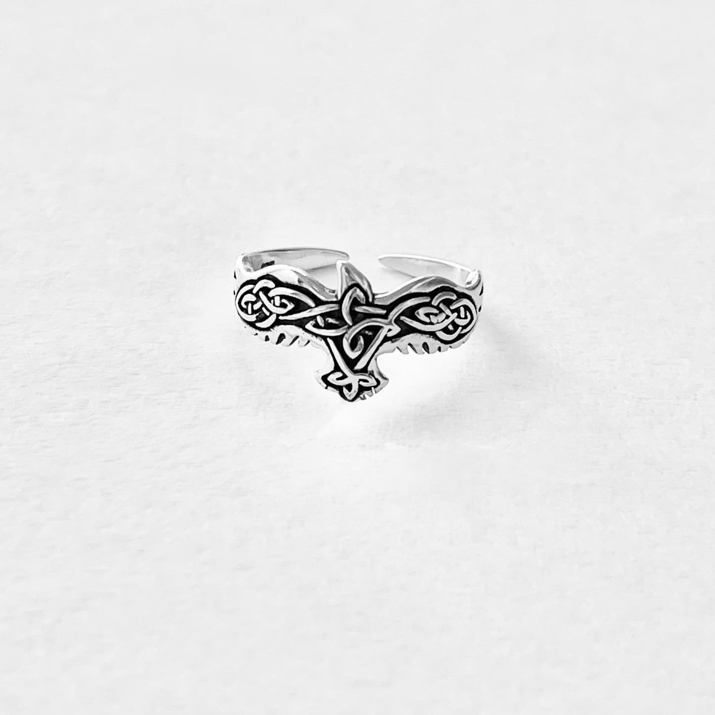 925 Sterling Silver Celtic Eagle Toe Ring | Spirit Birds & Trinity Knot Jewelry