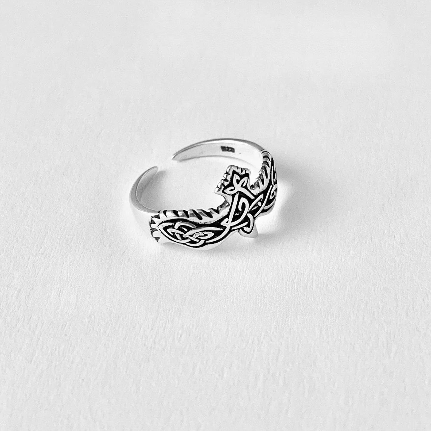 925 Sterling Silver Celtic Eagle Toe Ring | Spirit Birds & Trinity Knot Jewelry