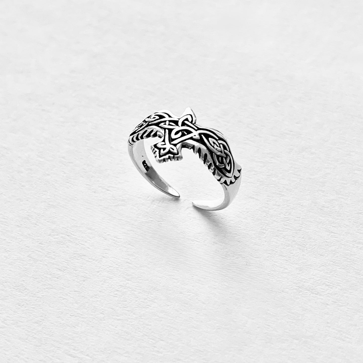 925 Sterling Silver Celtic Eagle Toe Ring | Spirit Birds & Trinity Knot Jewelry