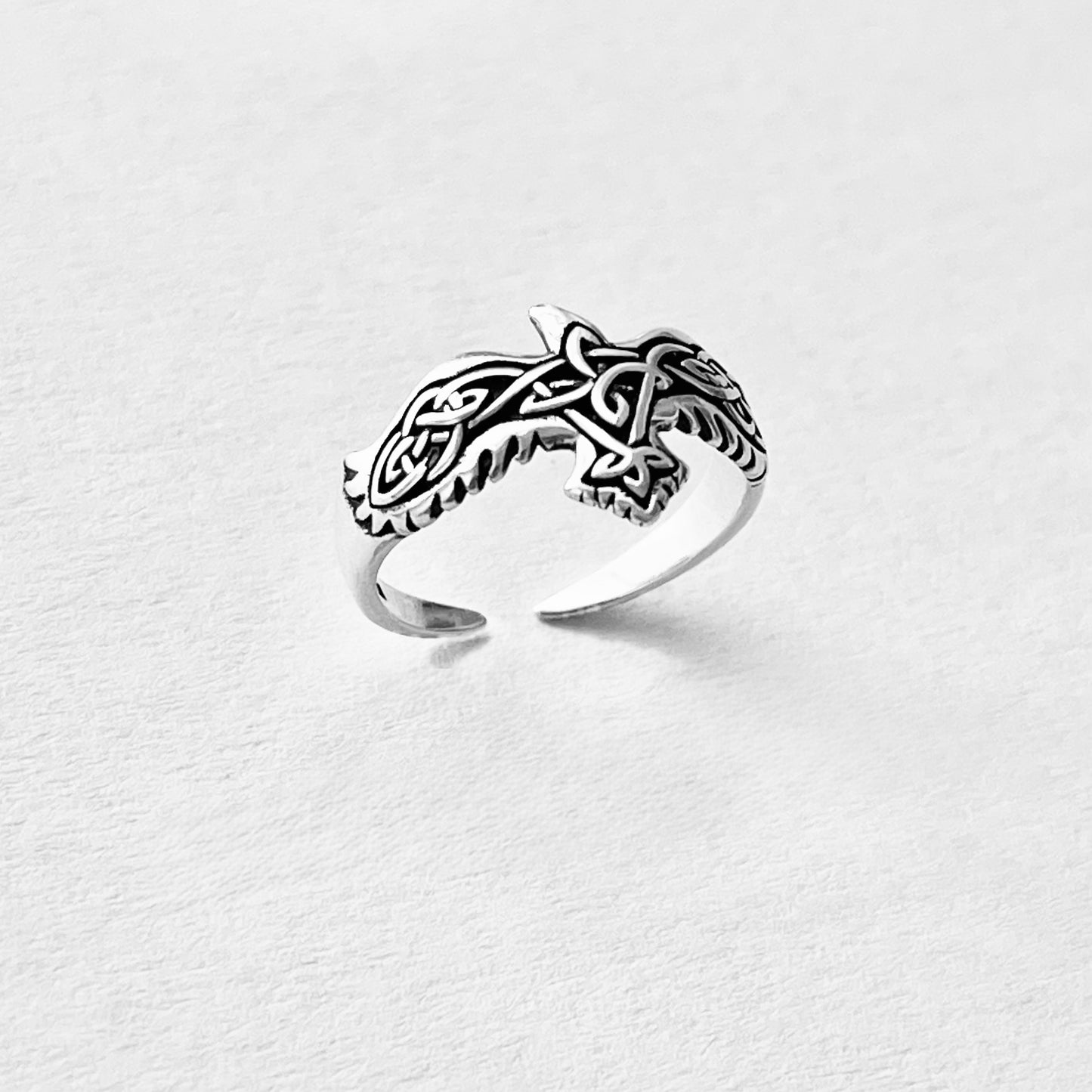 925 Sterling Silver Celtic Eagle Toe Ring | Spirit Birds & Trinity Knot Jewelry