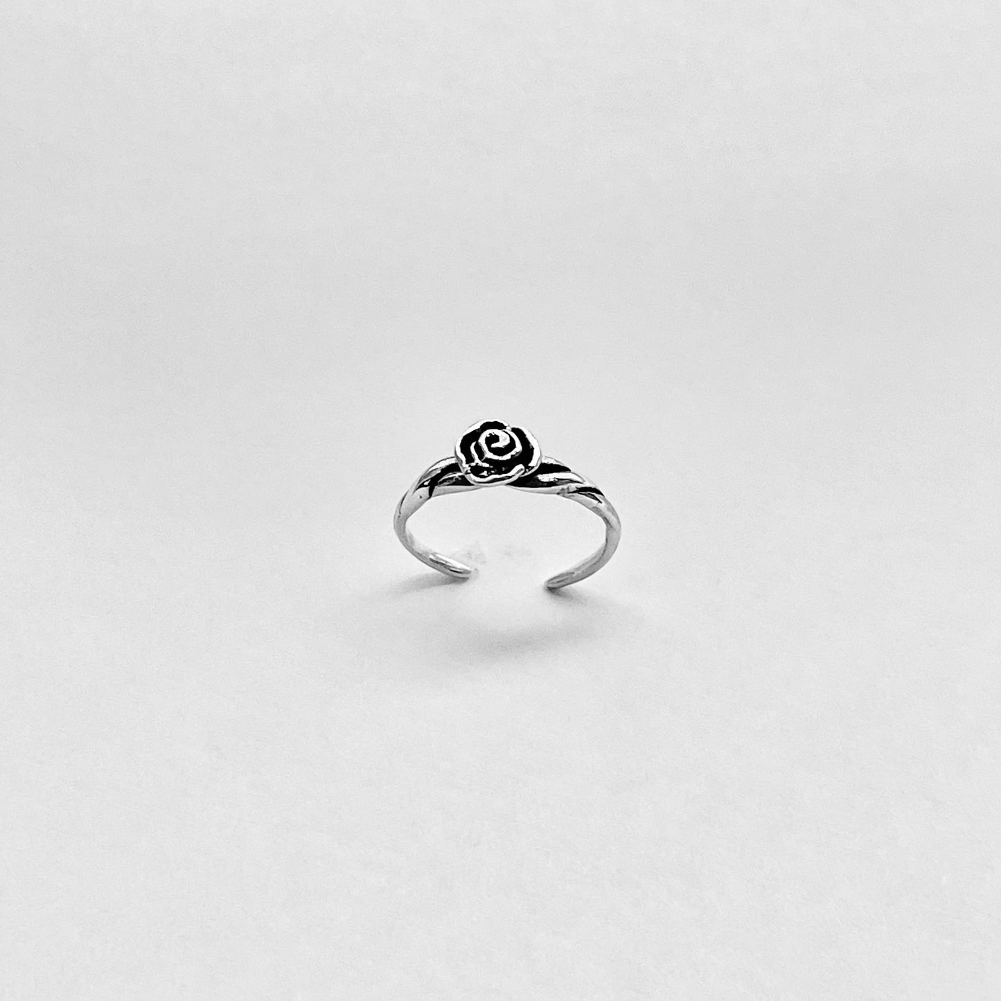 Sterling Silver Rose Toe Ring, Flower Silver Ring