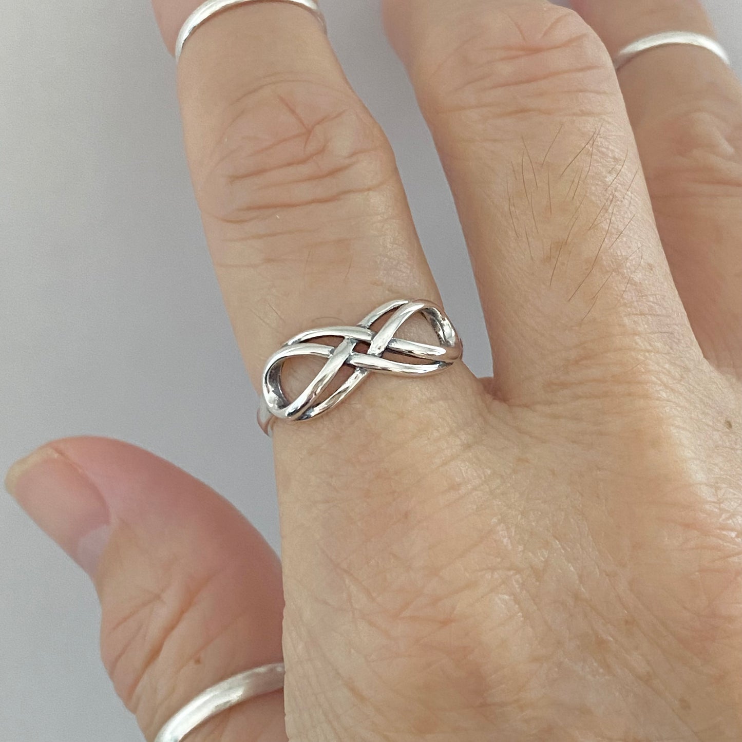 Sterling Silver Double Infinity Ring, Silver love Rings, Eternity Ring, Lazy Eight