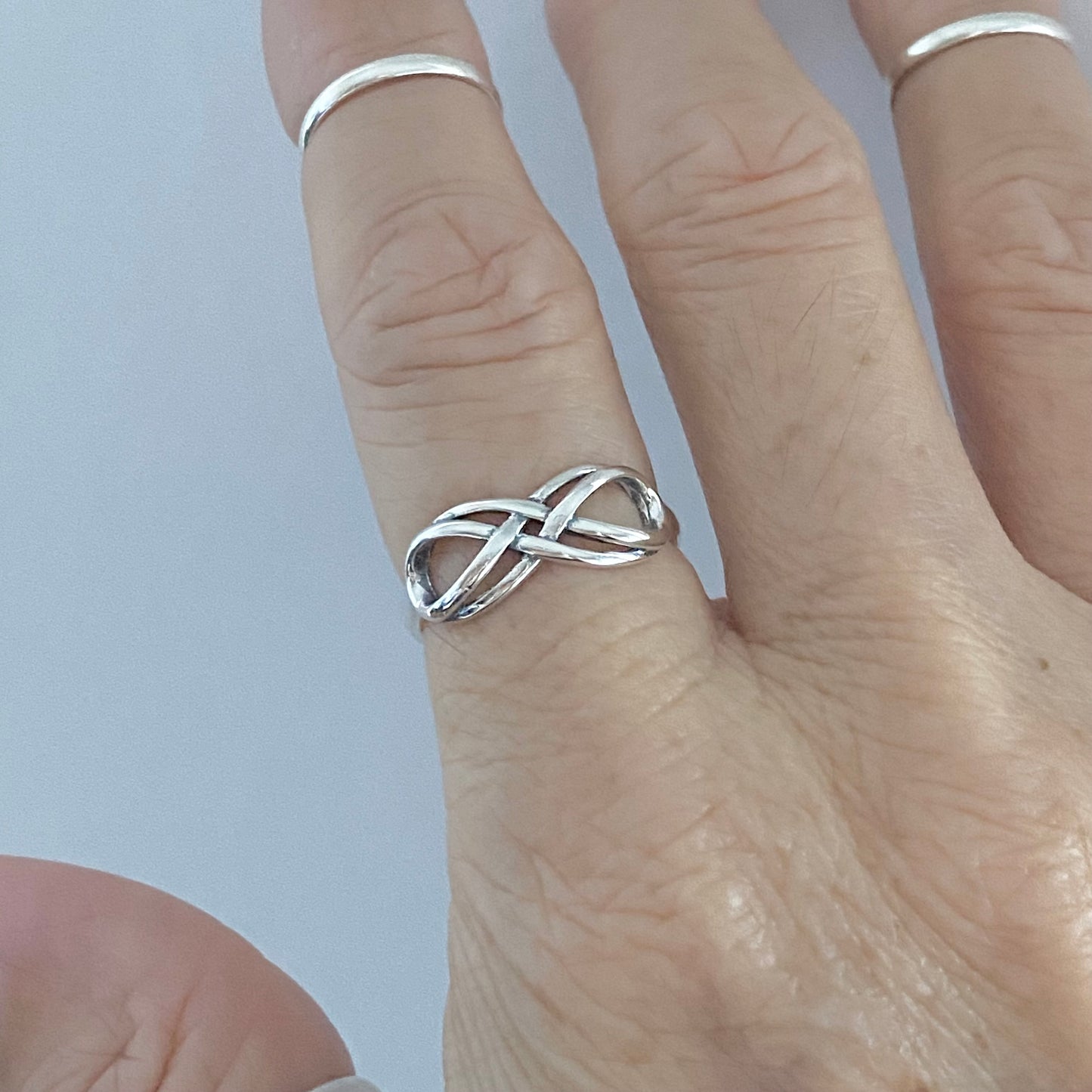 Sterling Silver Double Infinity Ring, Silver love Rings, Eternity Ring, Lazy Eight