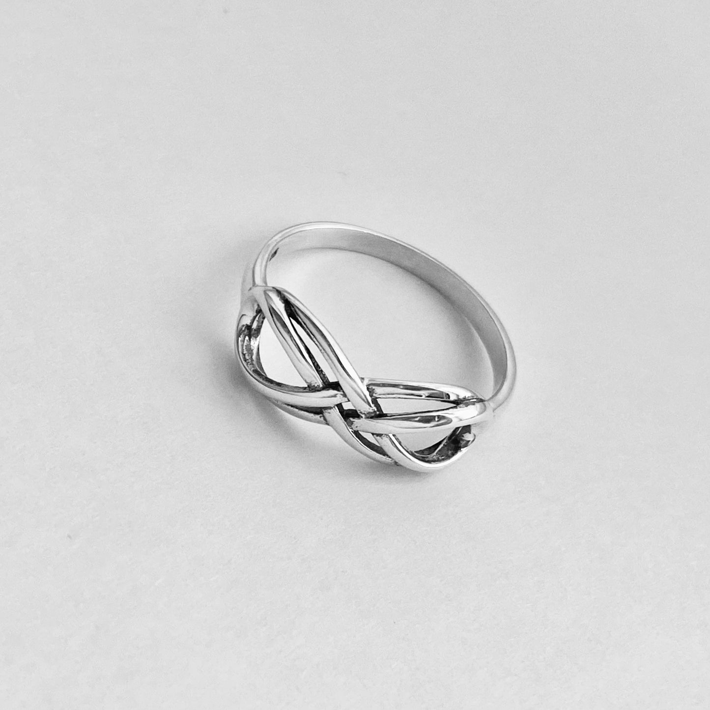 Sterling Silver Double Infinity Ring, Silver love Rings, Eternity Ring, Lazy Eight