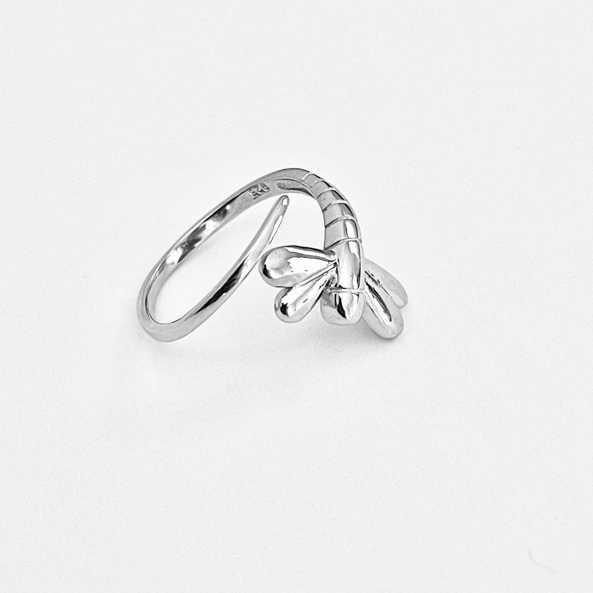 925 Sterling Silver Wraparound Dragonfly Ring | Statement Spirit Insect Bug Silver Rings