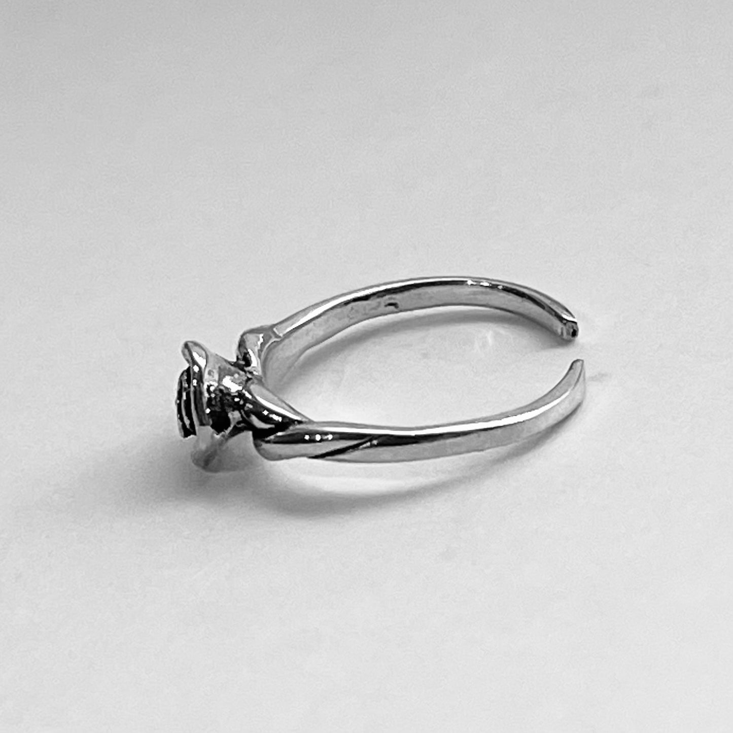 Sterling Silver Rose Toe Ring, Flower Silver Ring